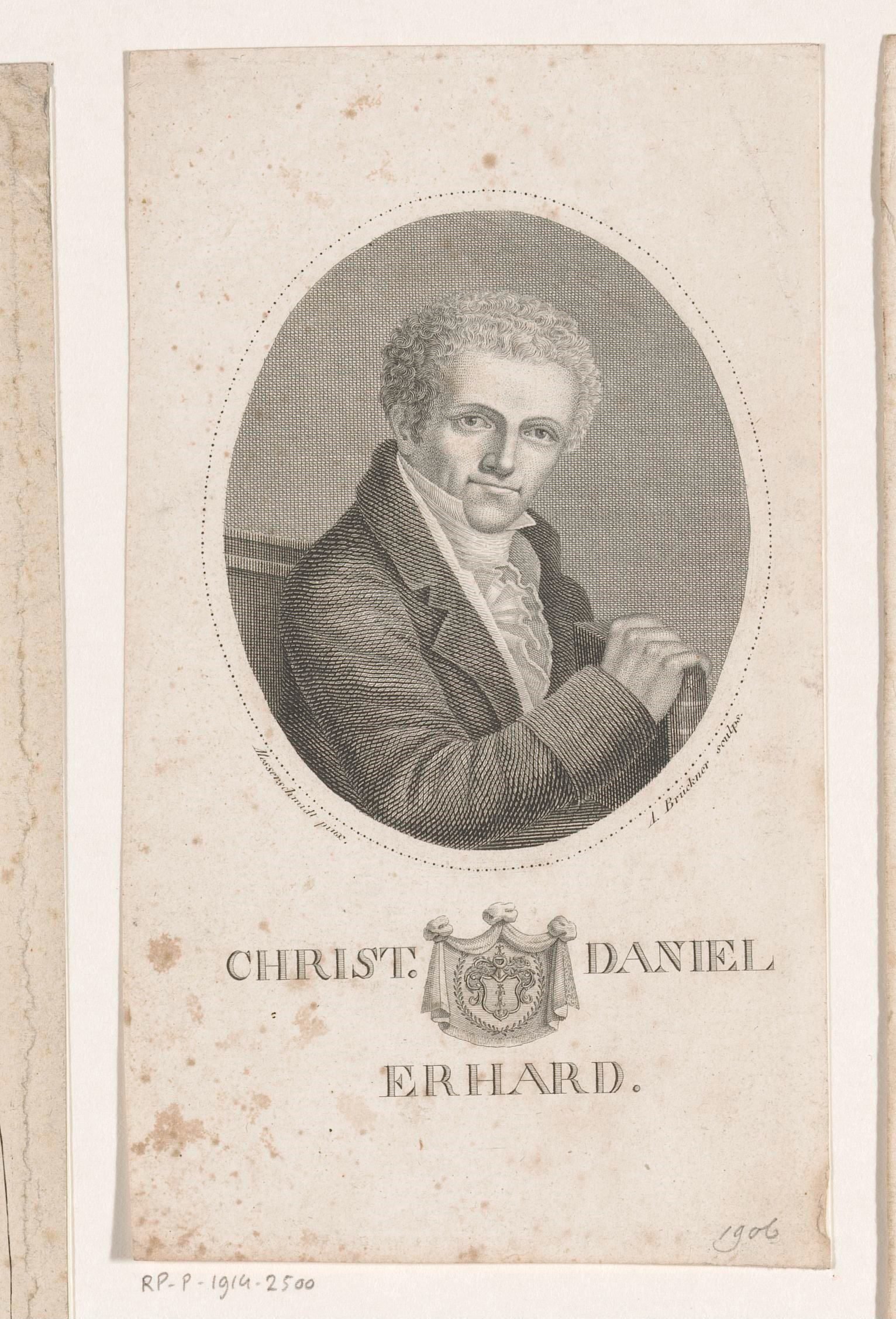 Portret van Christian Daniel Erhard