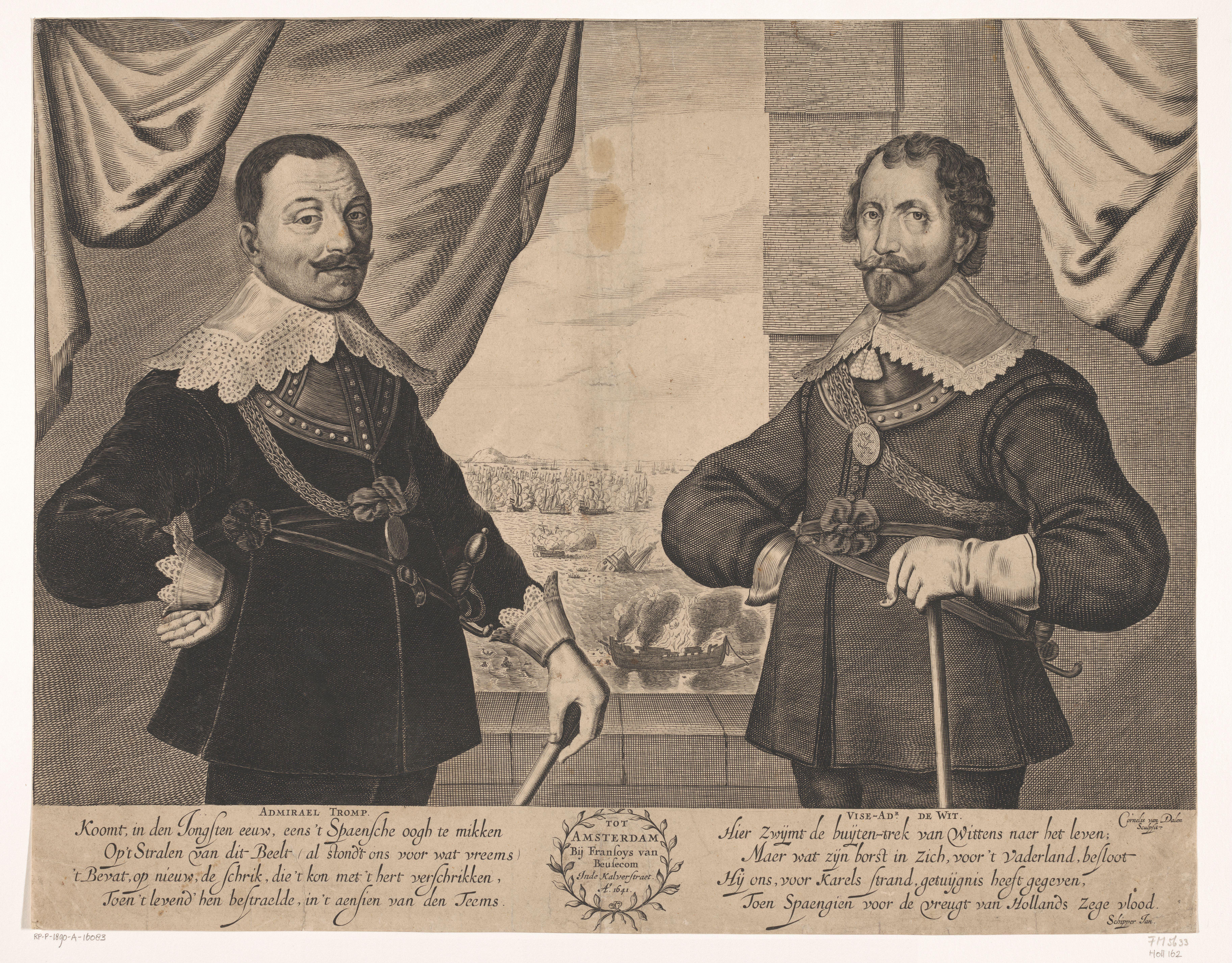 Portret van admiraal Maarten Harpertszoon Tromp en vice-admiraal Witte Cornelisz. de With