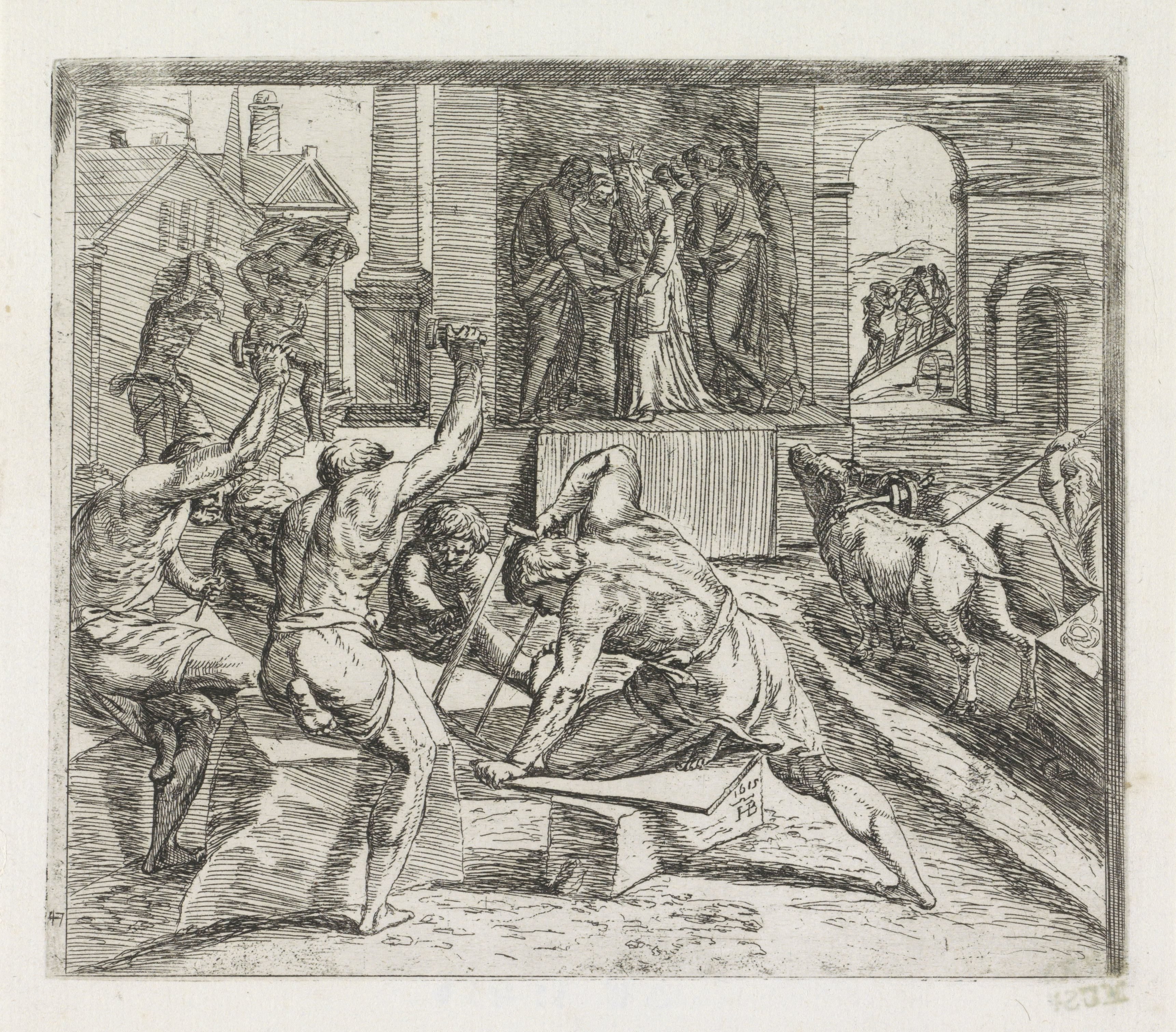 Salomo bouwt de tempel in Jerusalem
