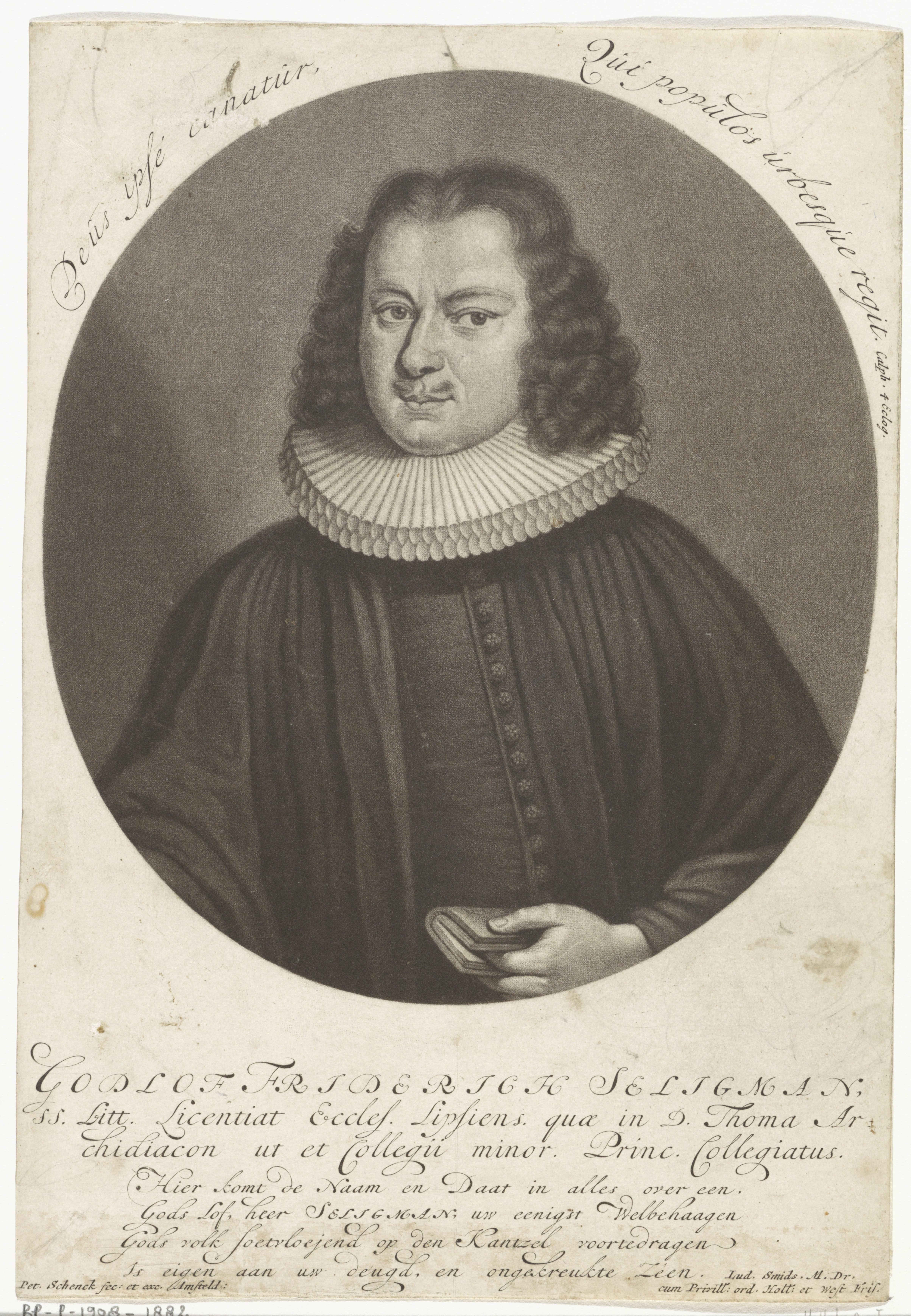 Portret van de predikant Gottlob Friedrich Seligmann