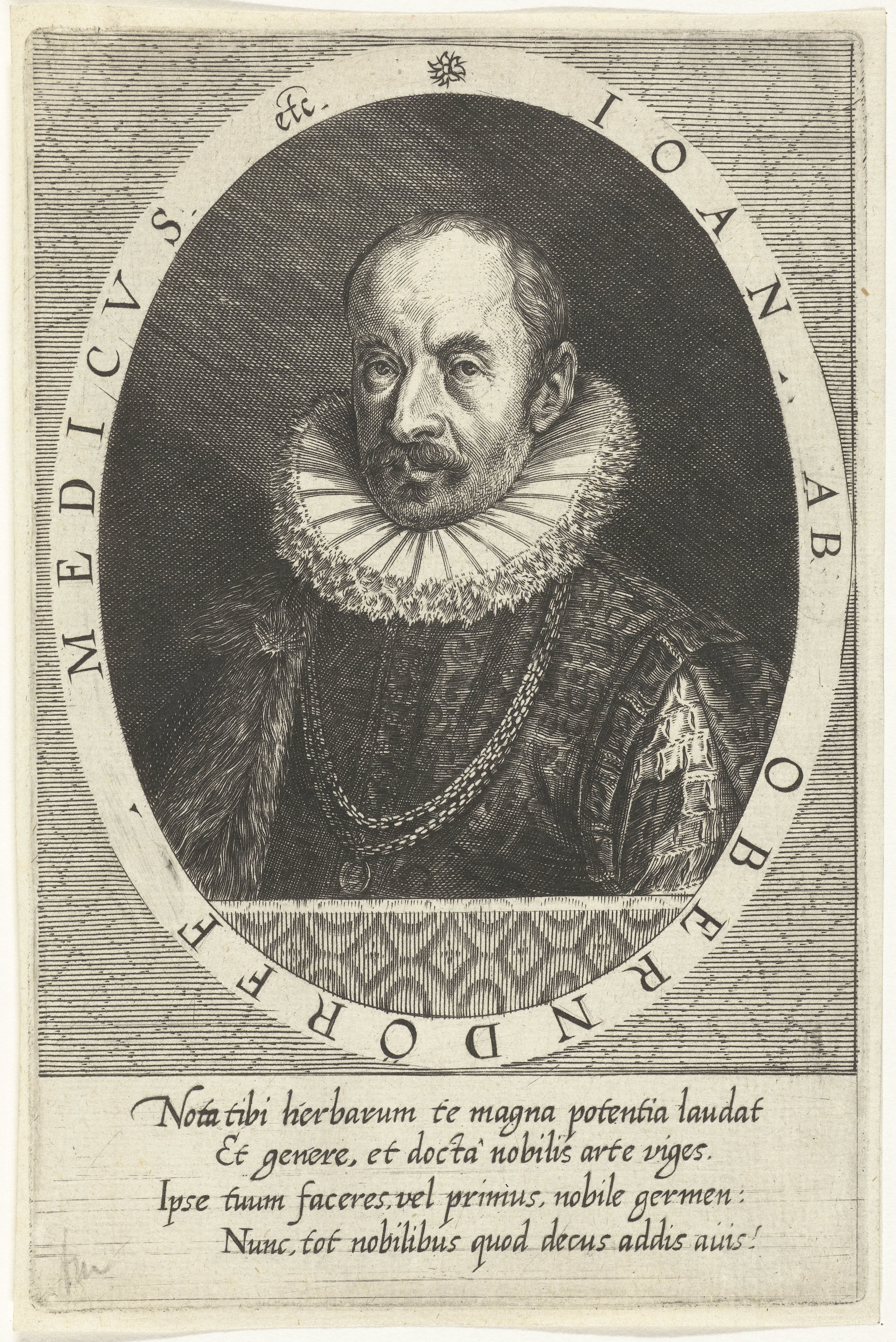 Portret van de arts Johan van Oberndorf