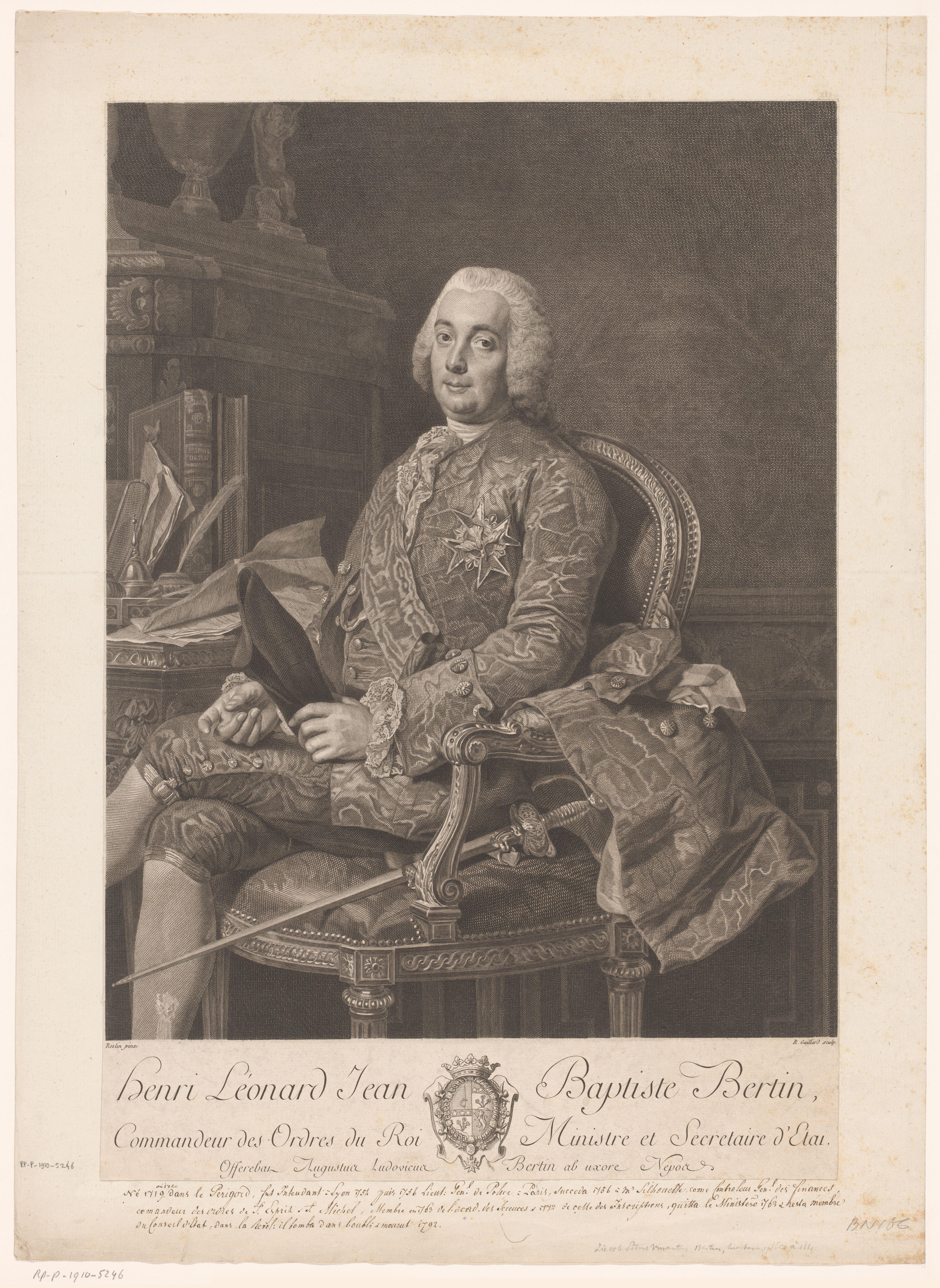 Portret van Henri Léonard Jean Baptiste Bertin