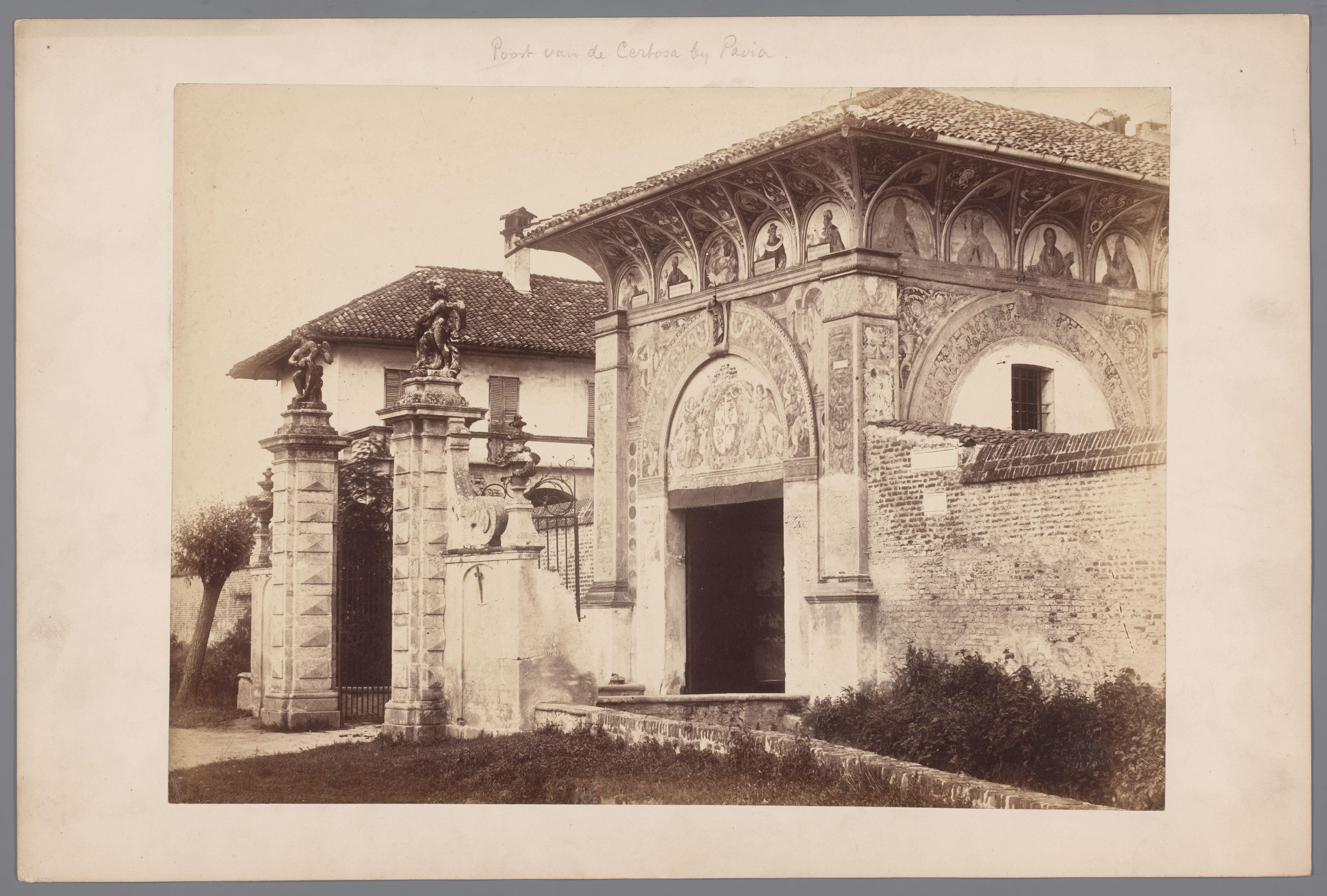 Poort van het Certosa di Pavia, Italië