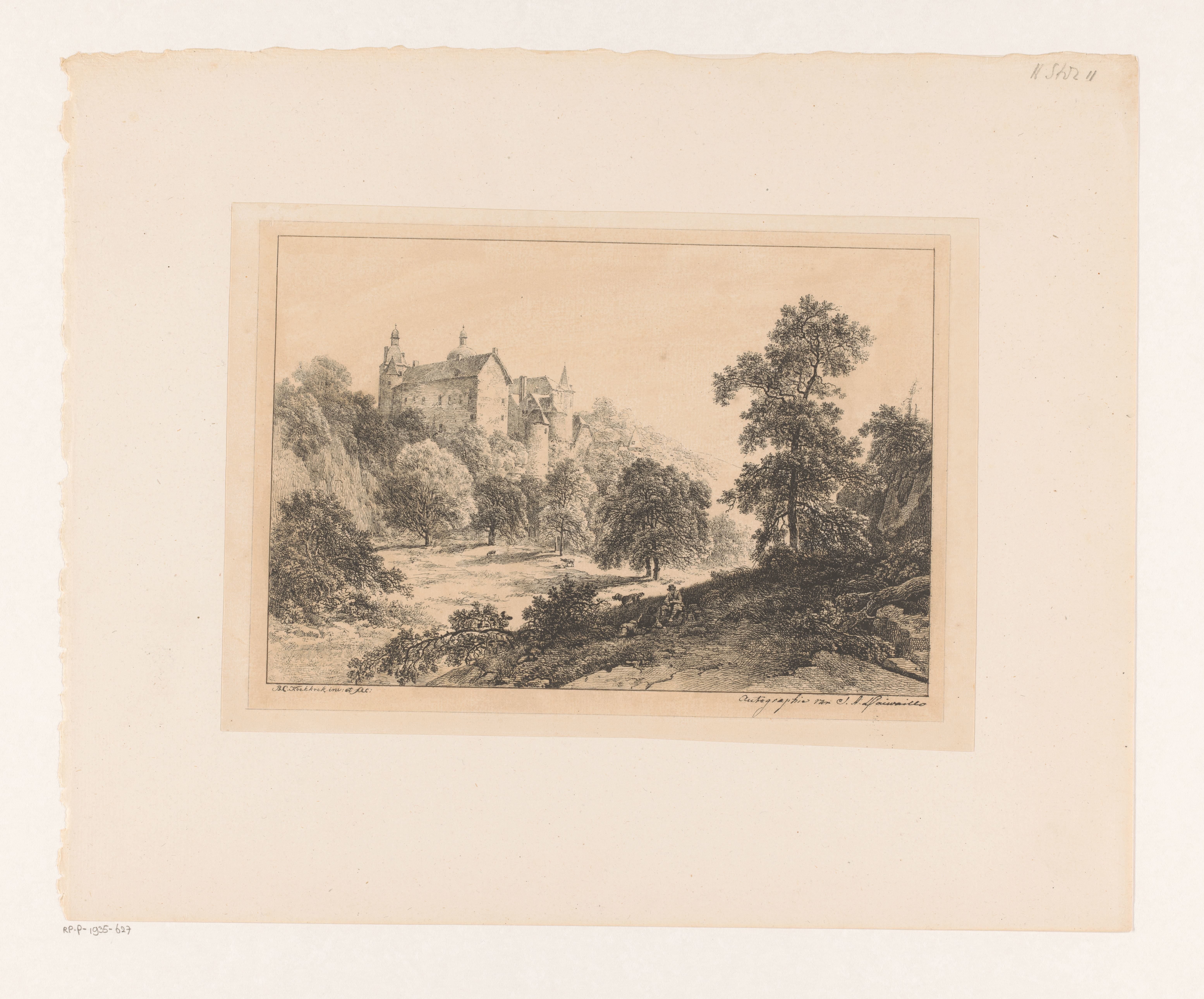Heuvelachtig landschap met kasteel