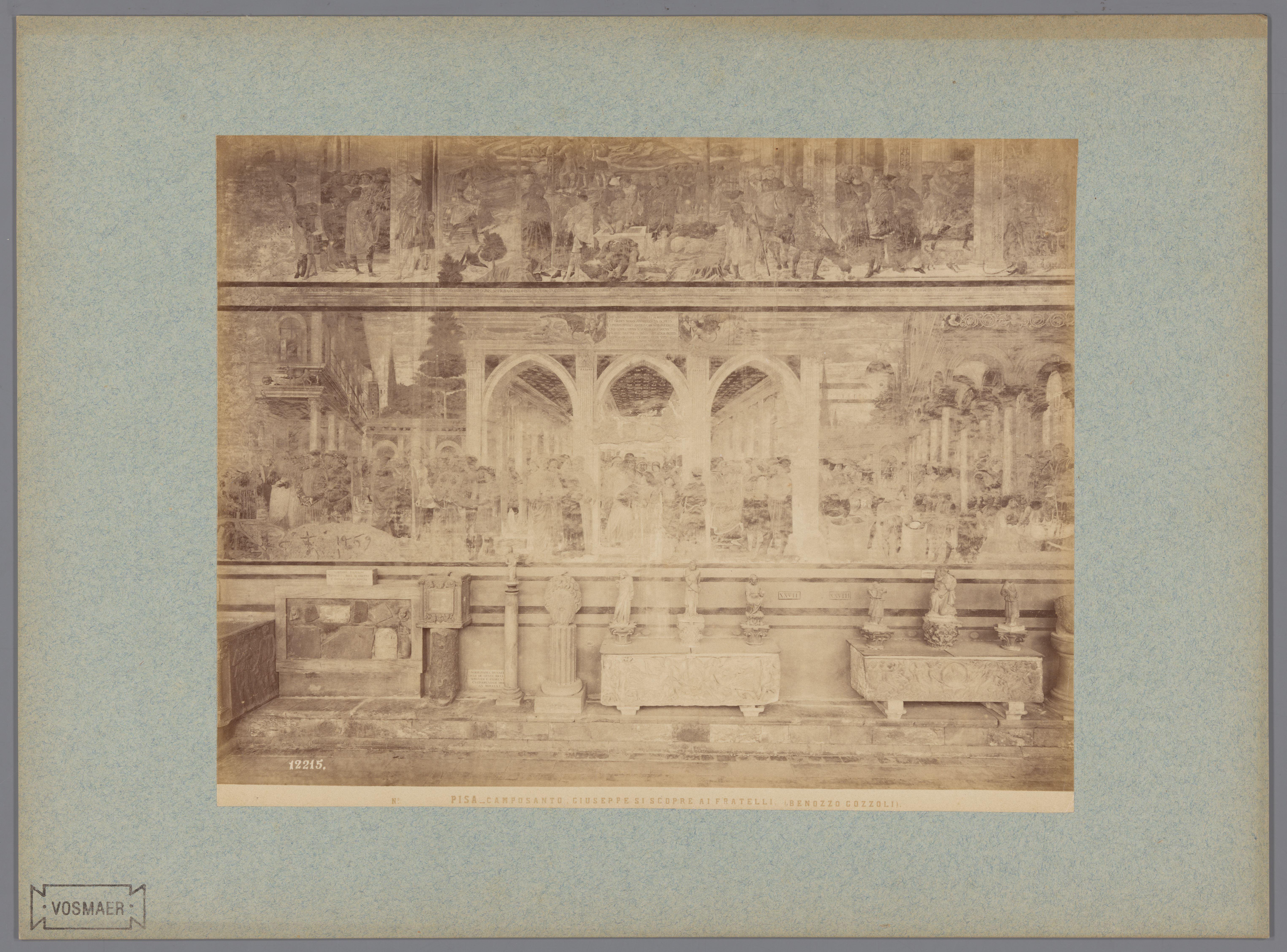 Fotoreproductie Fresco Jozef maakt zich bekend aan zijn broers door Benozzo Gozzoli in het Camposanto te Pisa