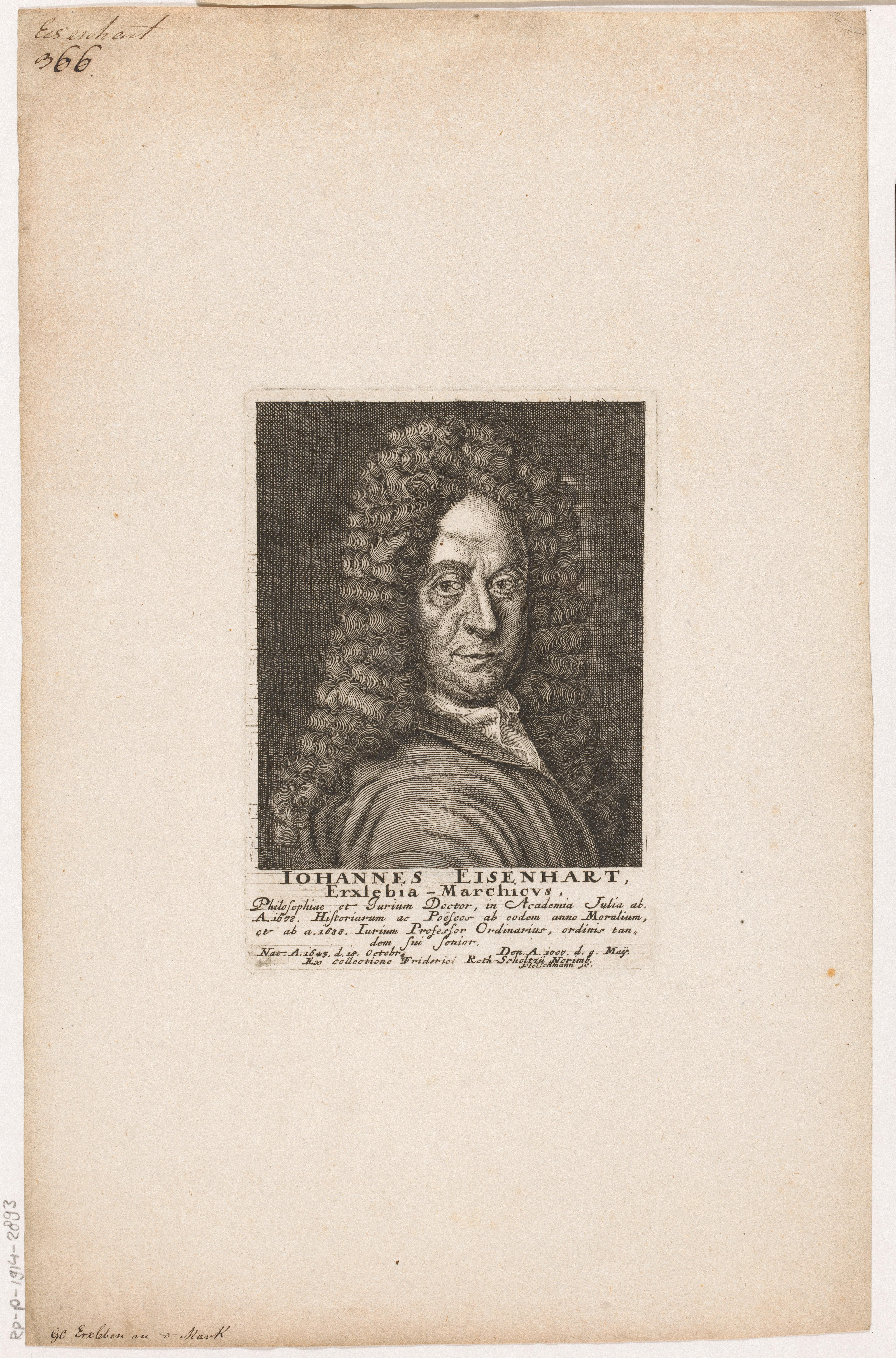Portret van Johannes Eisenhart