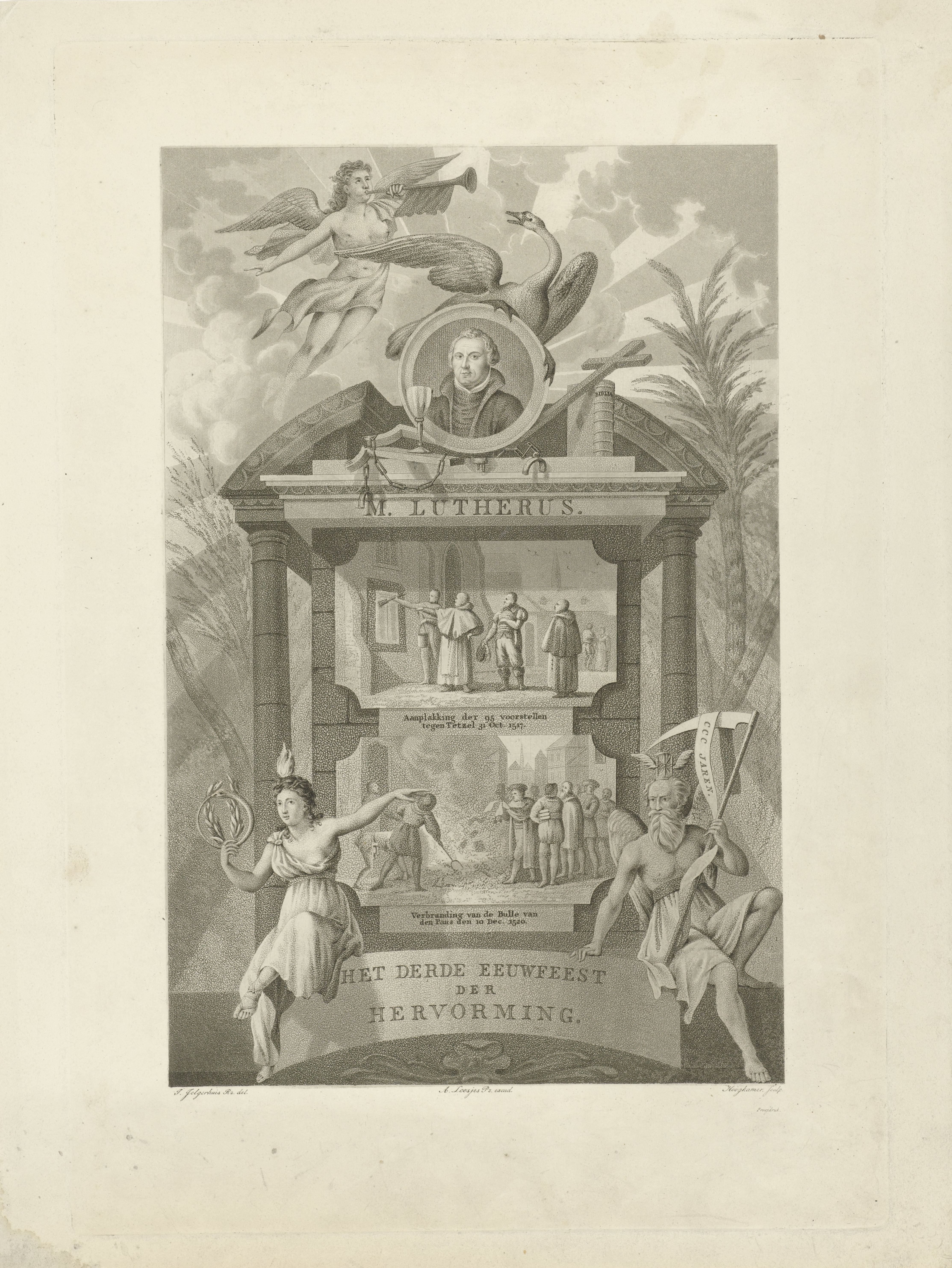 Portret van Luther met allegorische figuren
