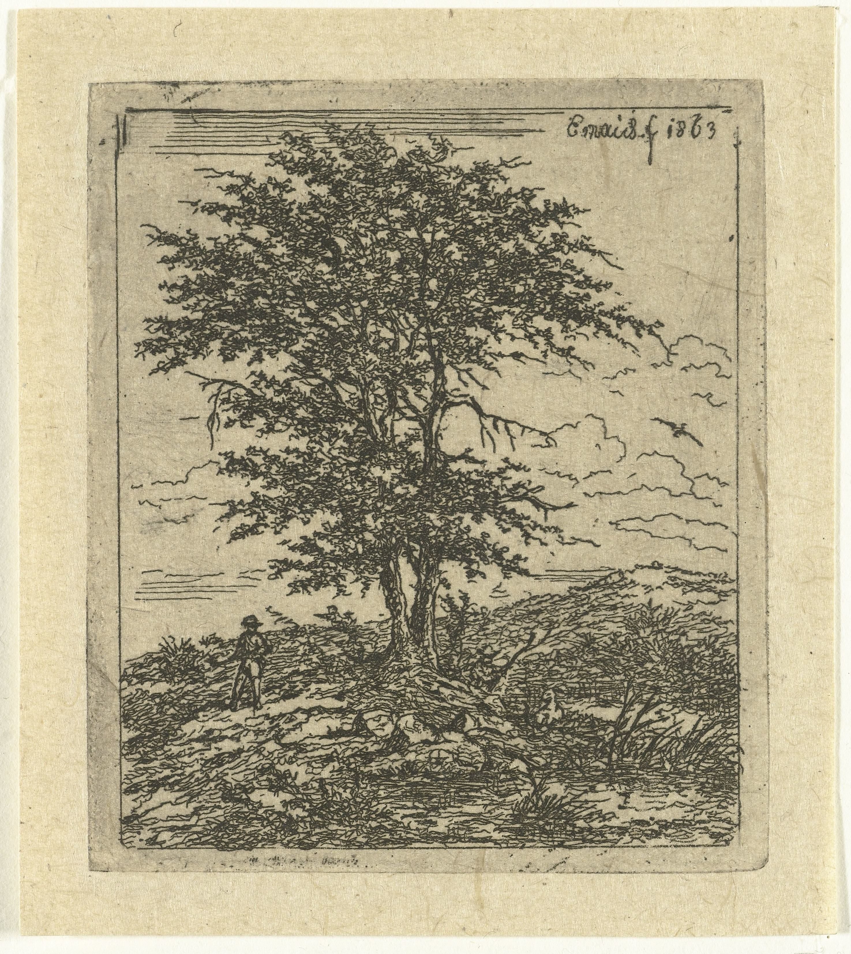 Landschap met eik en jager