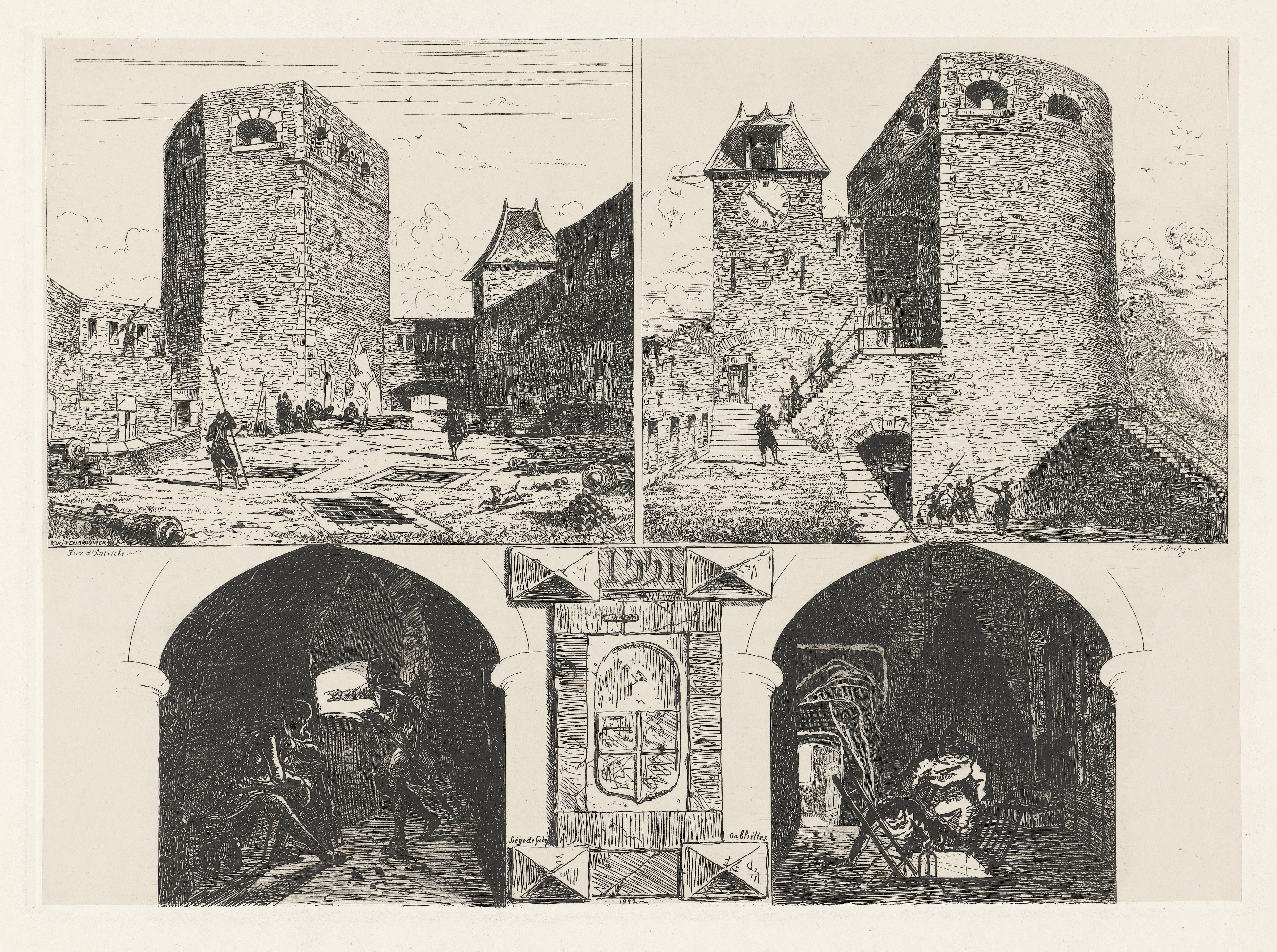 Blad met vier voorstellingen