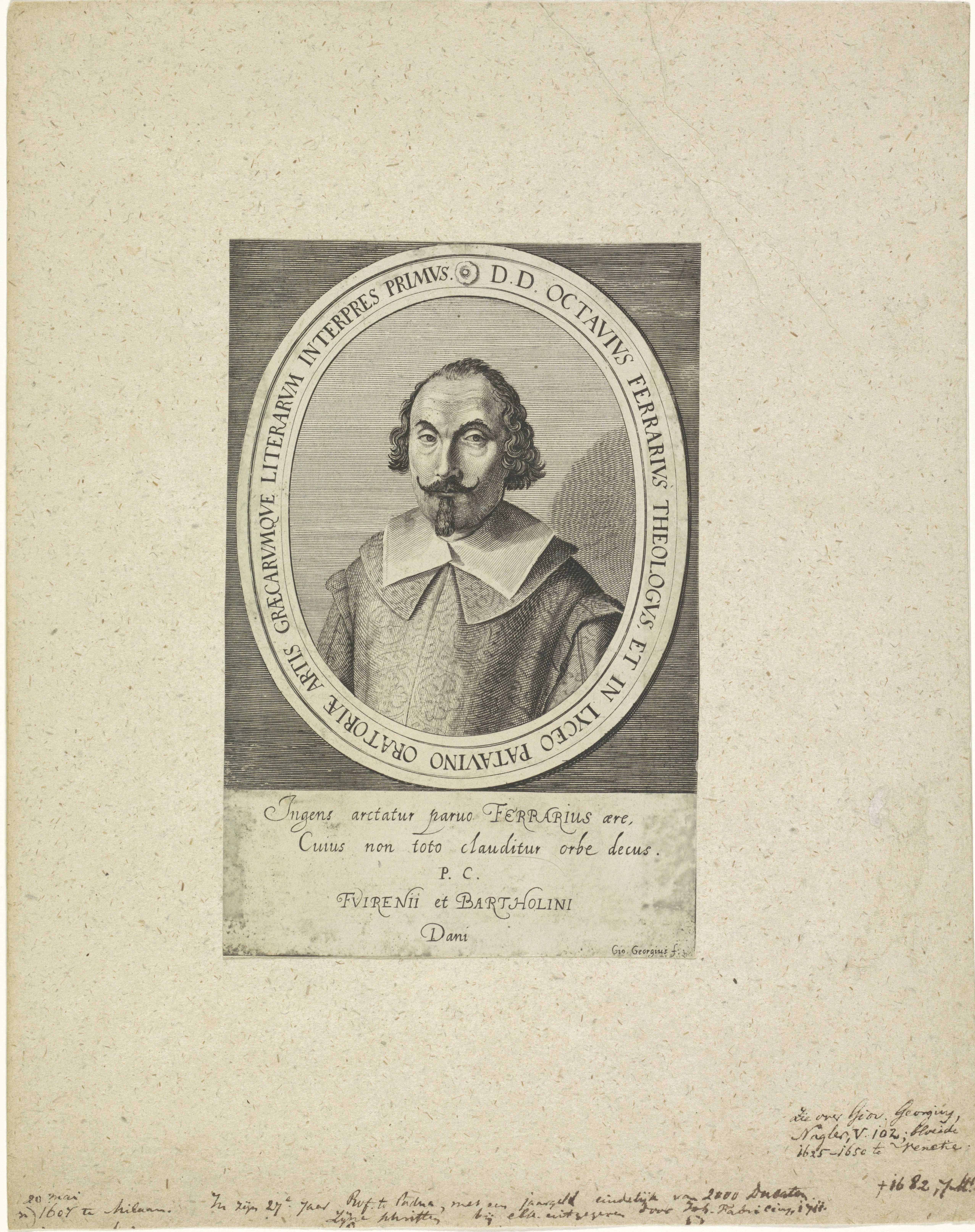 Portret van theoloog Octavius Ferrarius