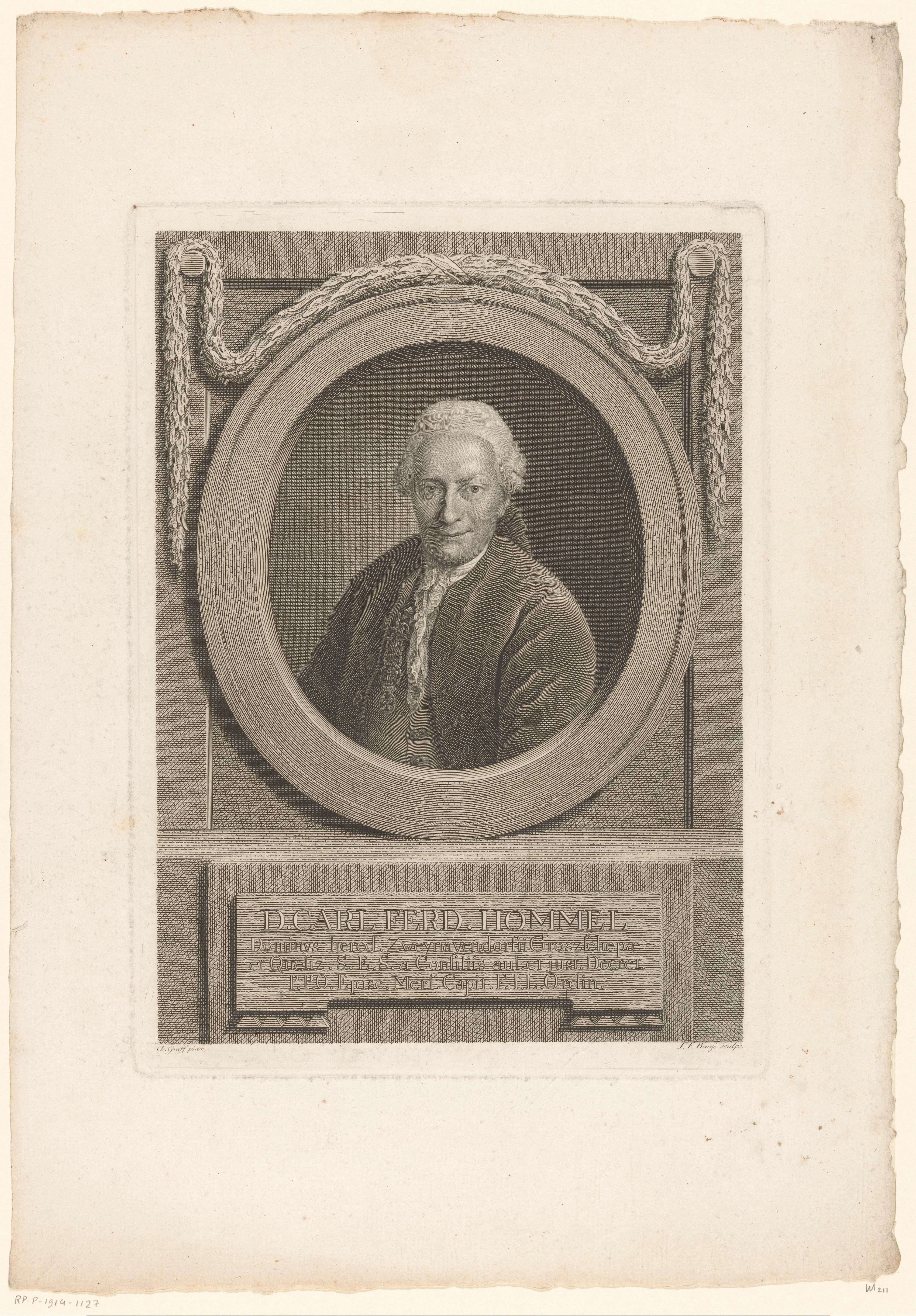 Portret van Carl Ferdinand Hommel