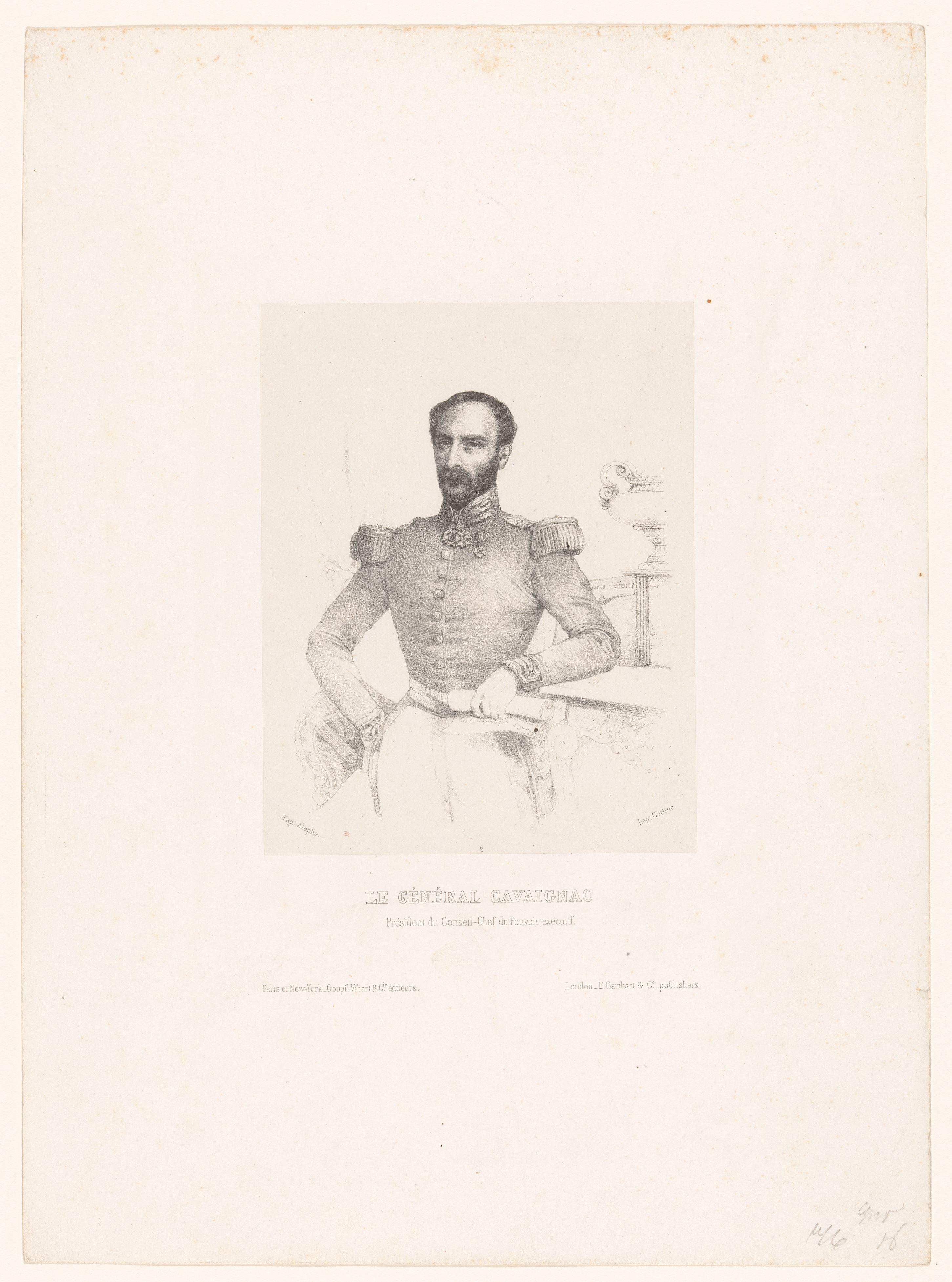 Portret van generaal Louis Eugène Cavaignac