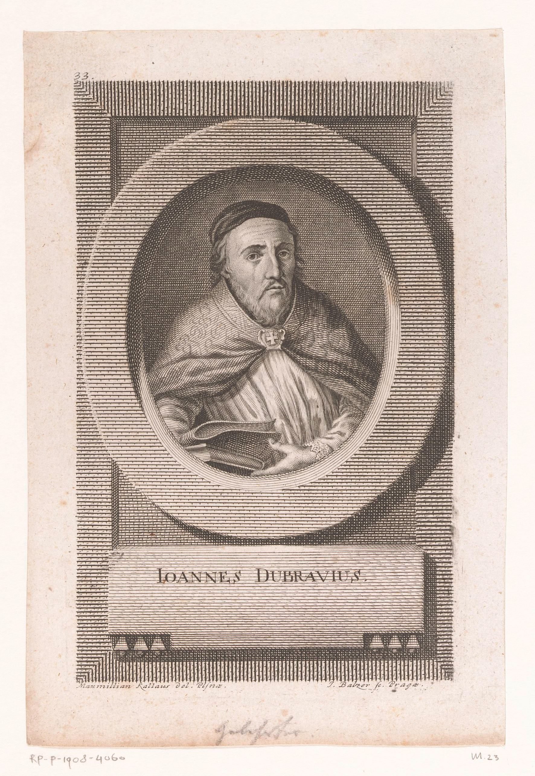 Portret van Johannes Dubravius