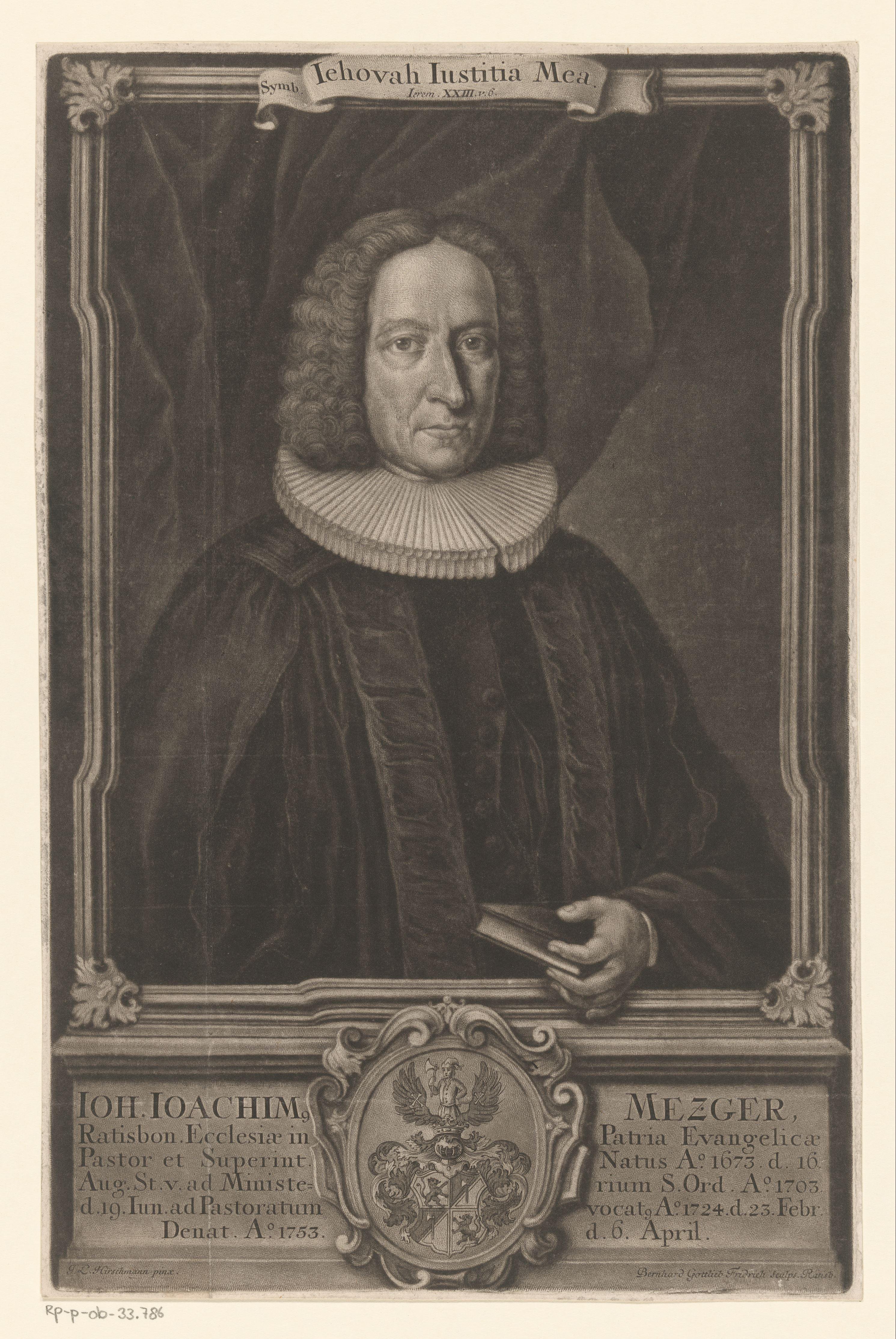 Portret van Johann Joachim Metzger
