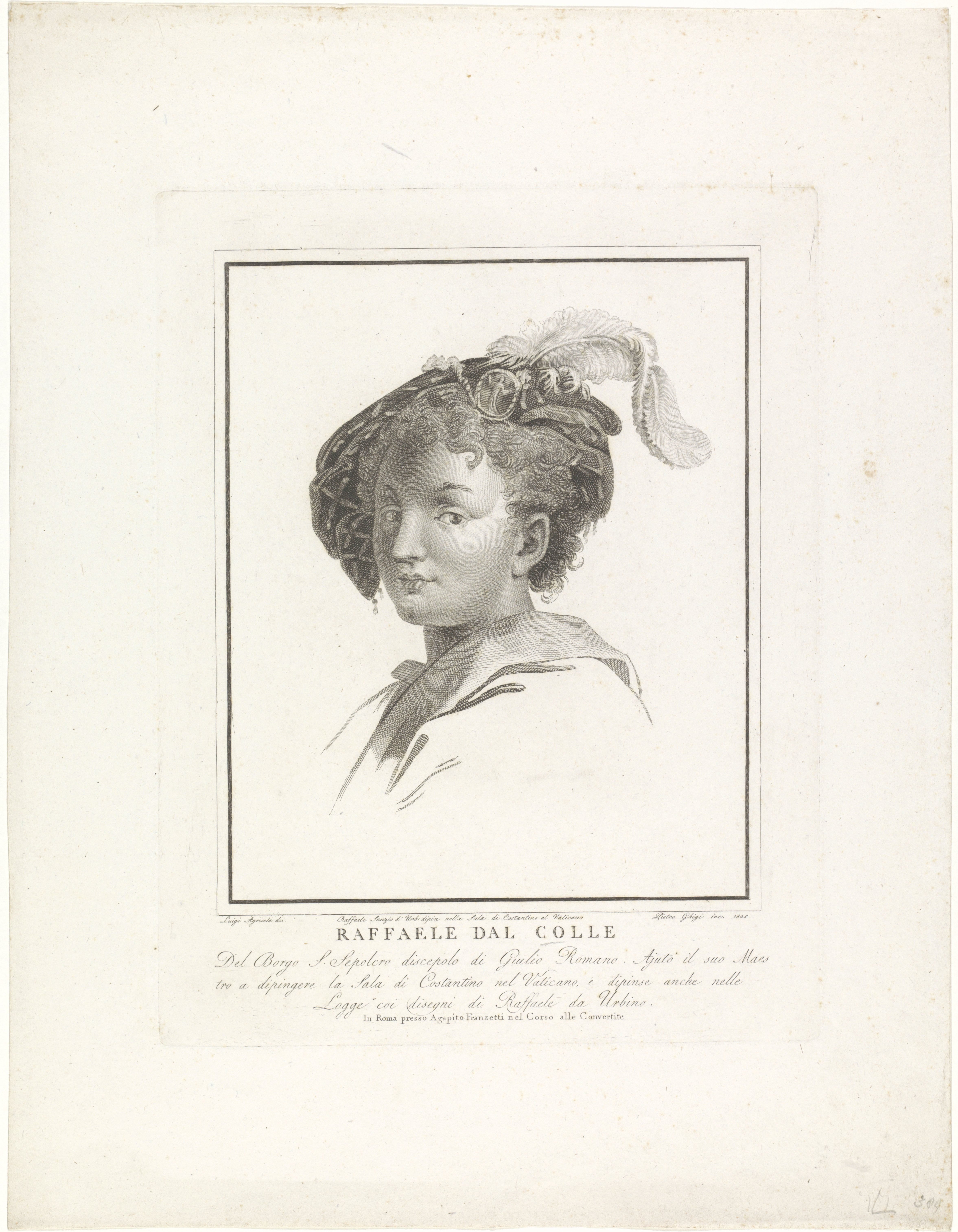 Portret van schilder Raffaello dal Colle