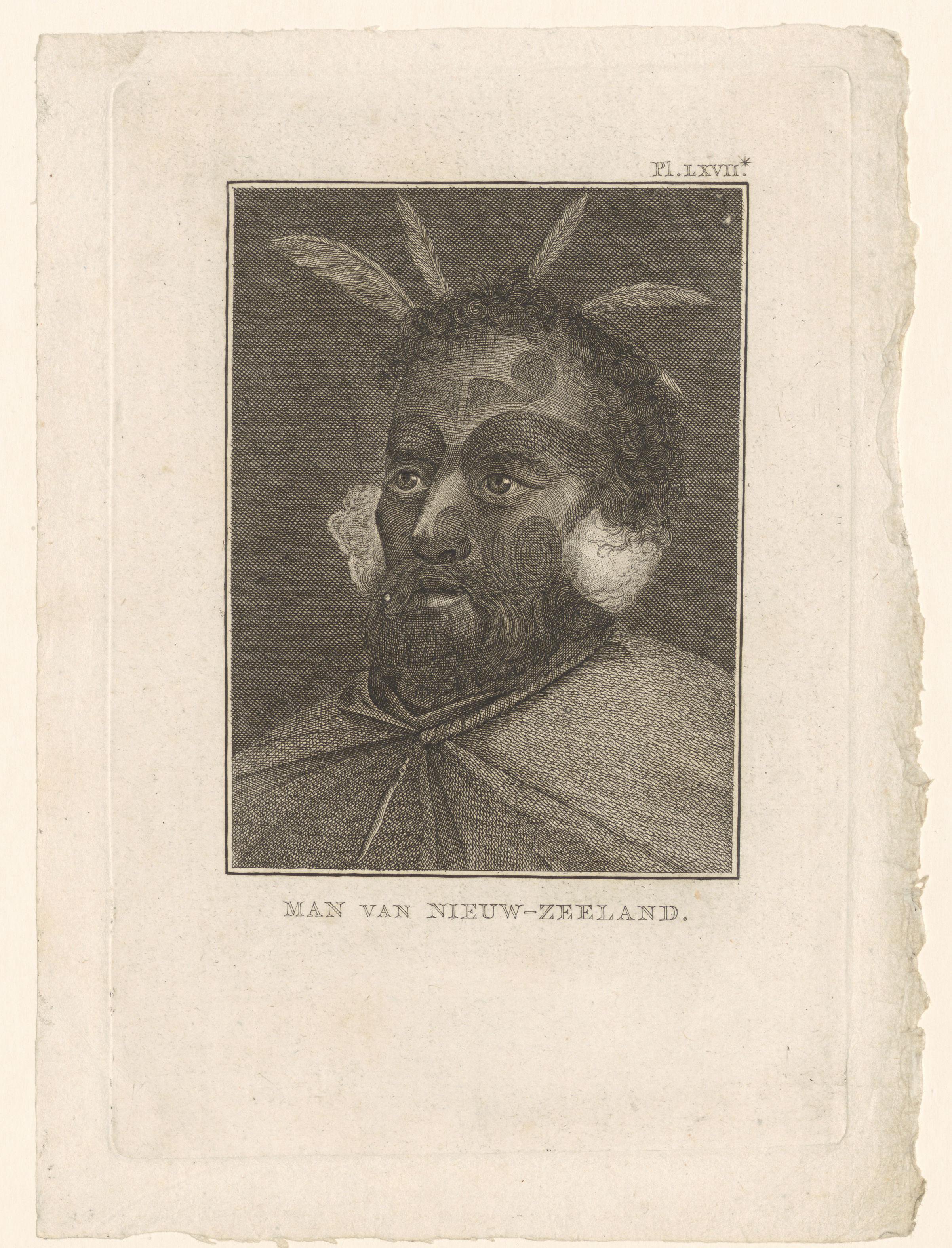 Portret van een onbekende man afkomstig uit Nieuw-Zeeland