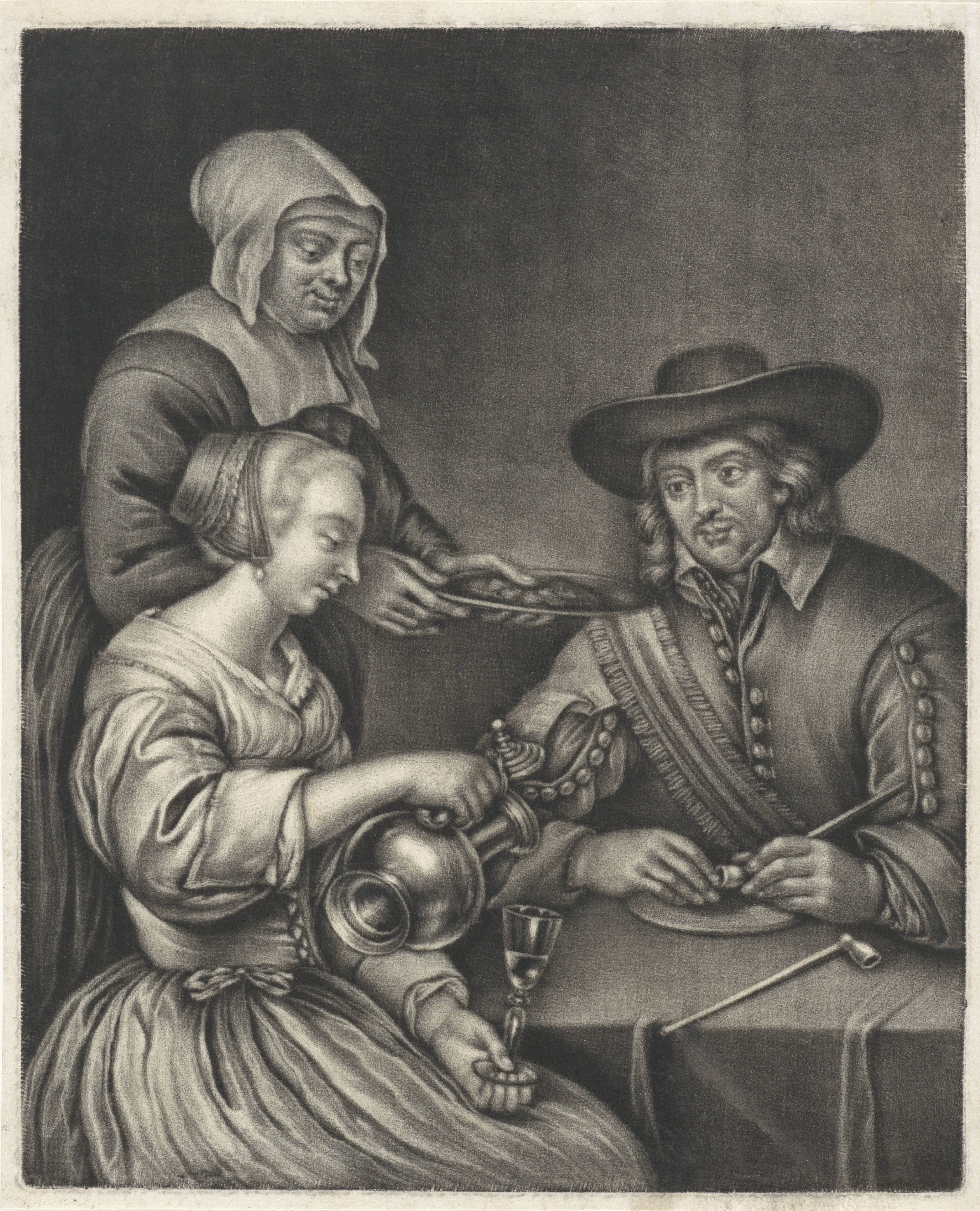 Man en een vrouw aan tafel