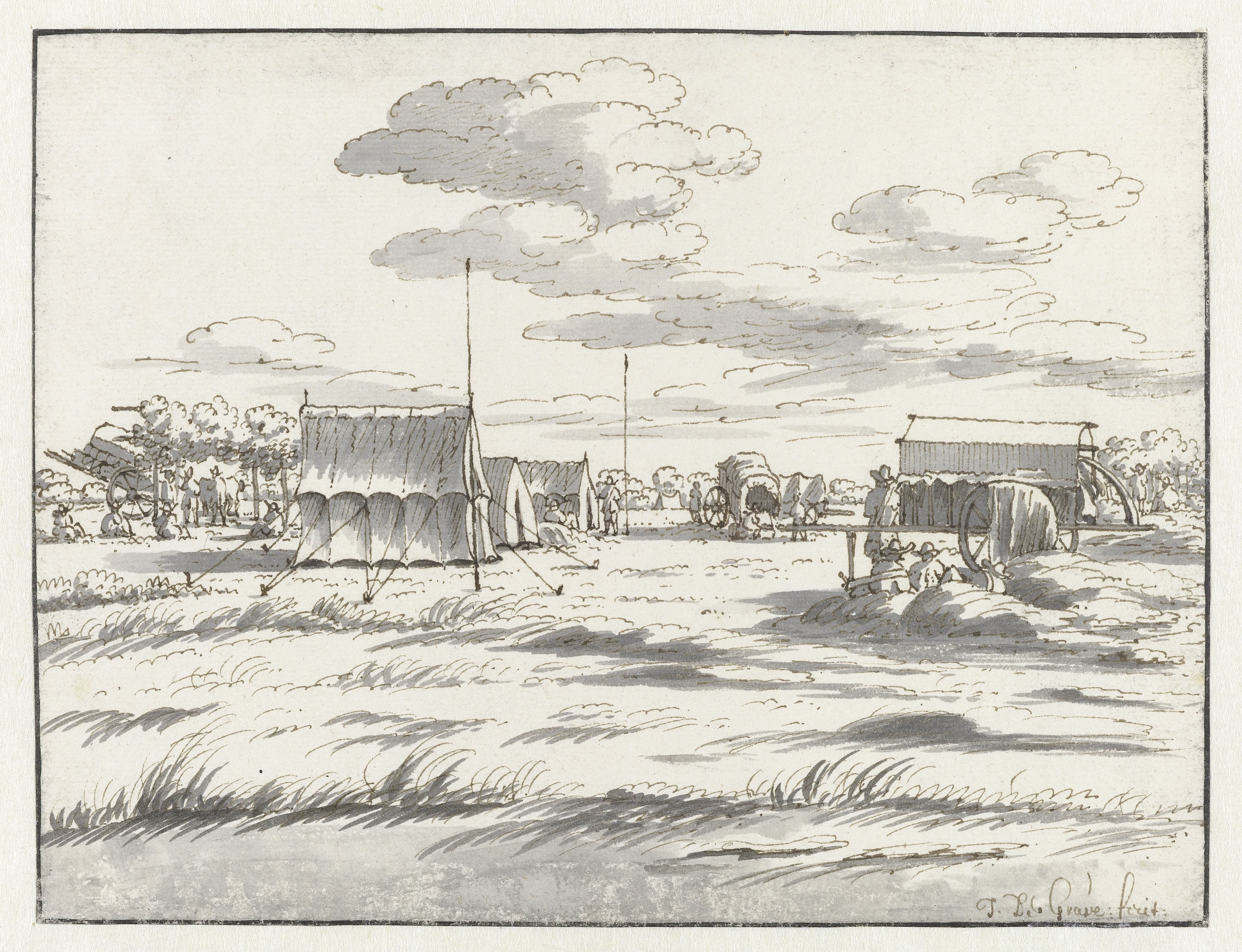 View of an Encampment of the Army of Willem III near Leuven
