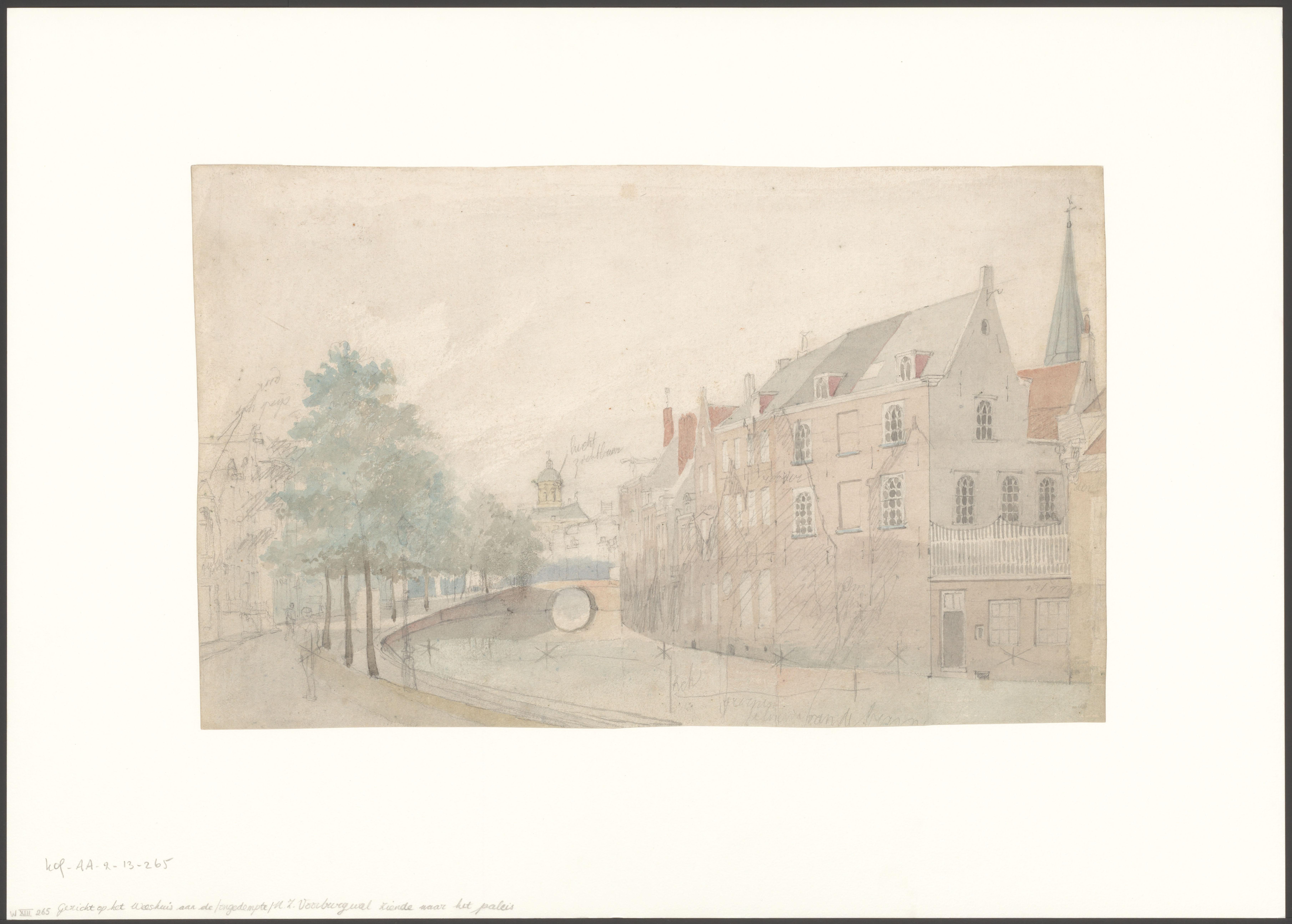 Gezicht op de Nieuwezijds Voorburgwal gezien naar het Paleis op de Dam