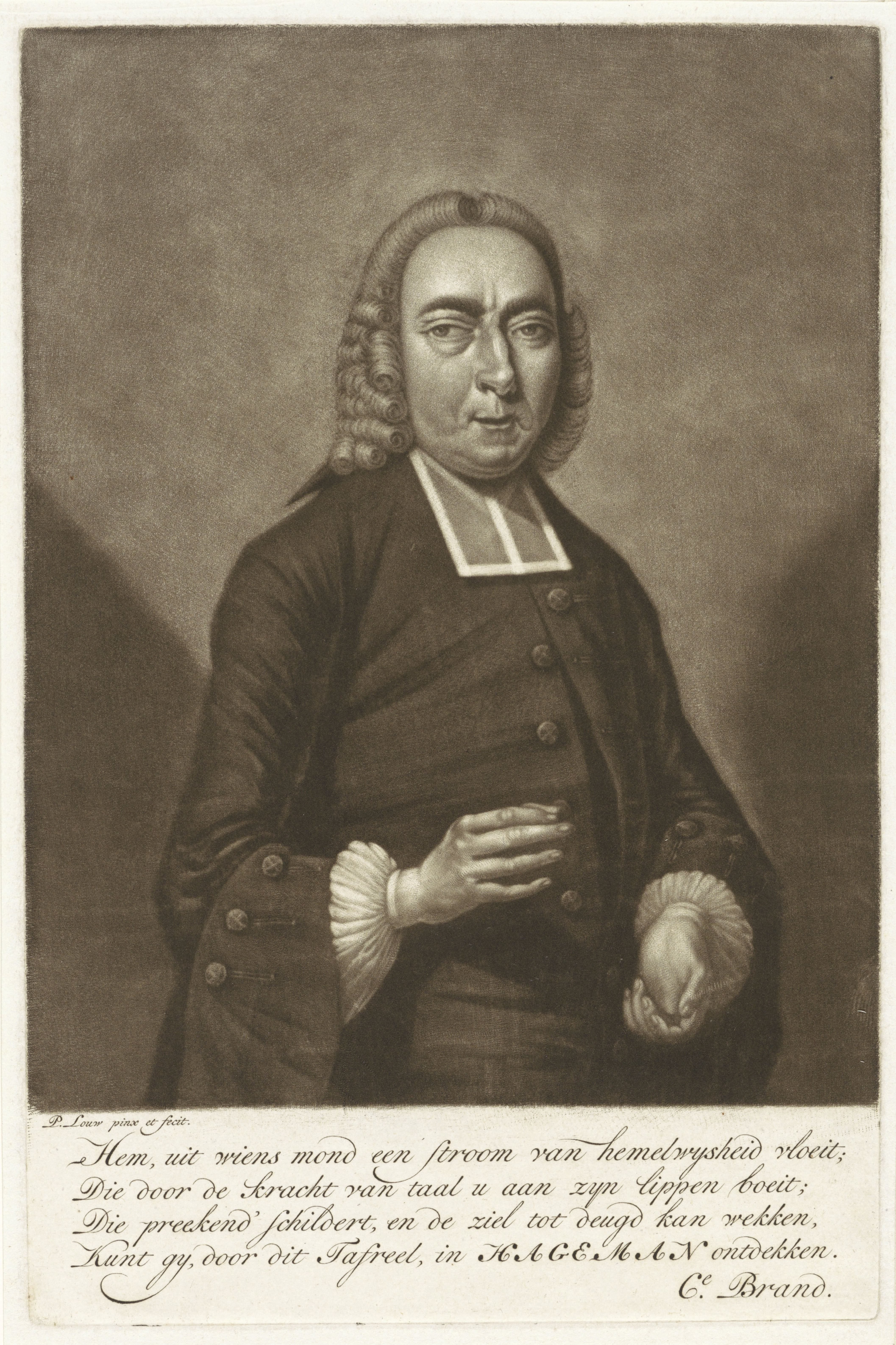 Portret van de predikant Henricus Hageman
