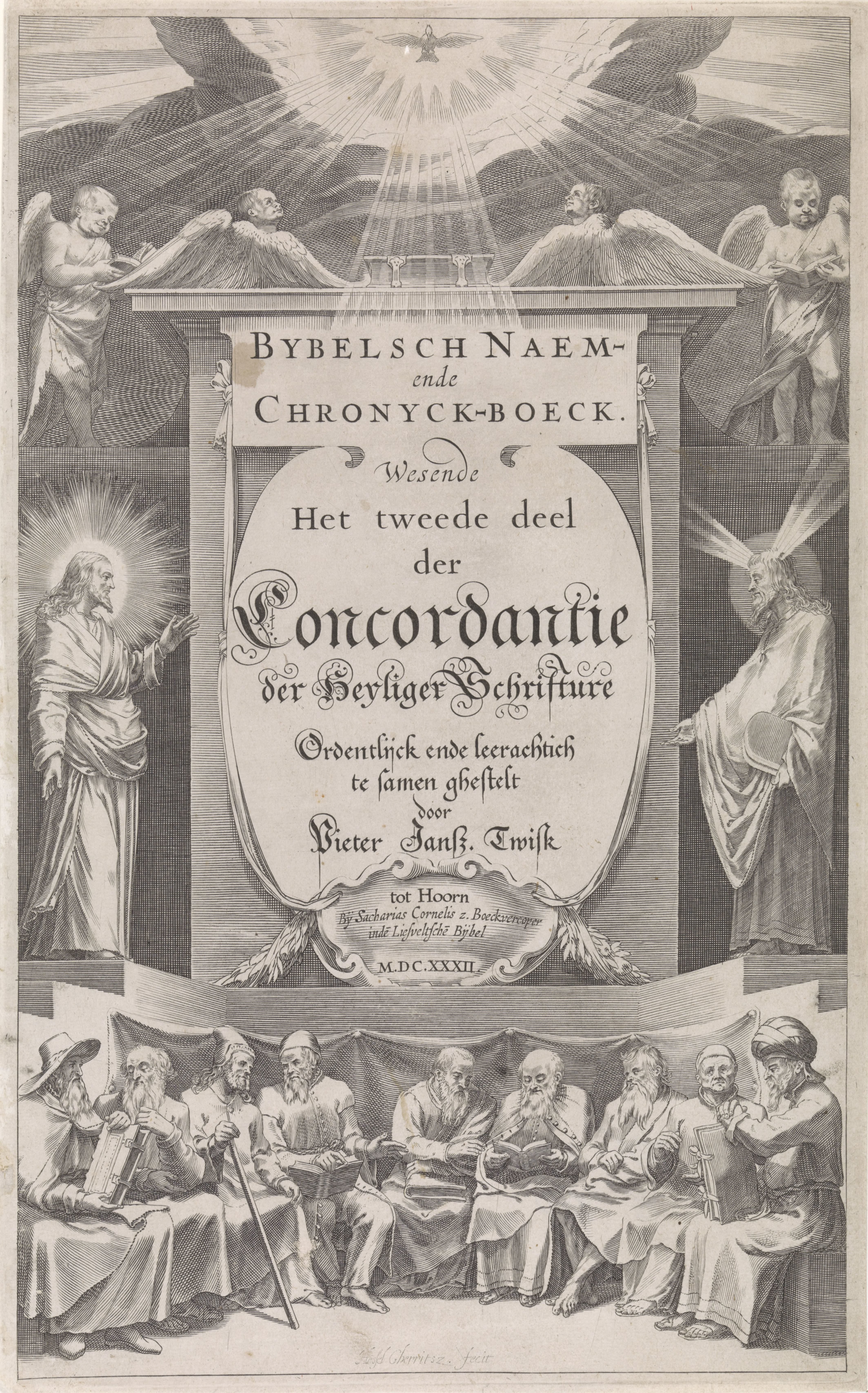 Titelpagina voor 'Bijbelsch Naem- en Chronijckboek, 1632