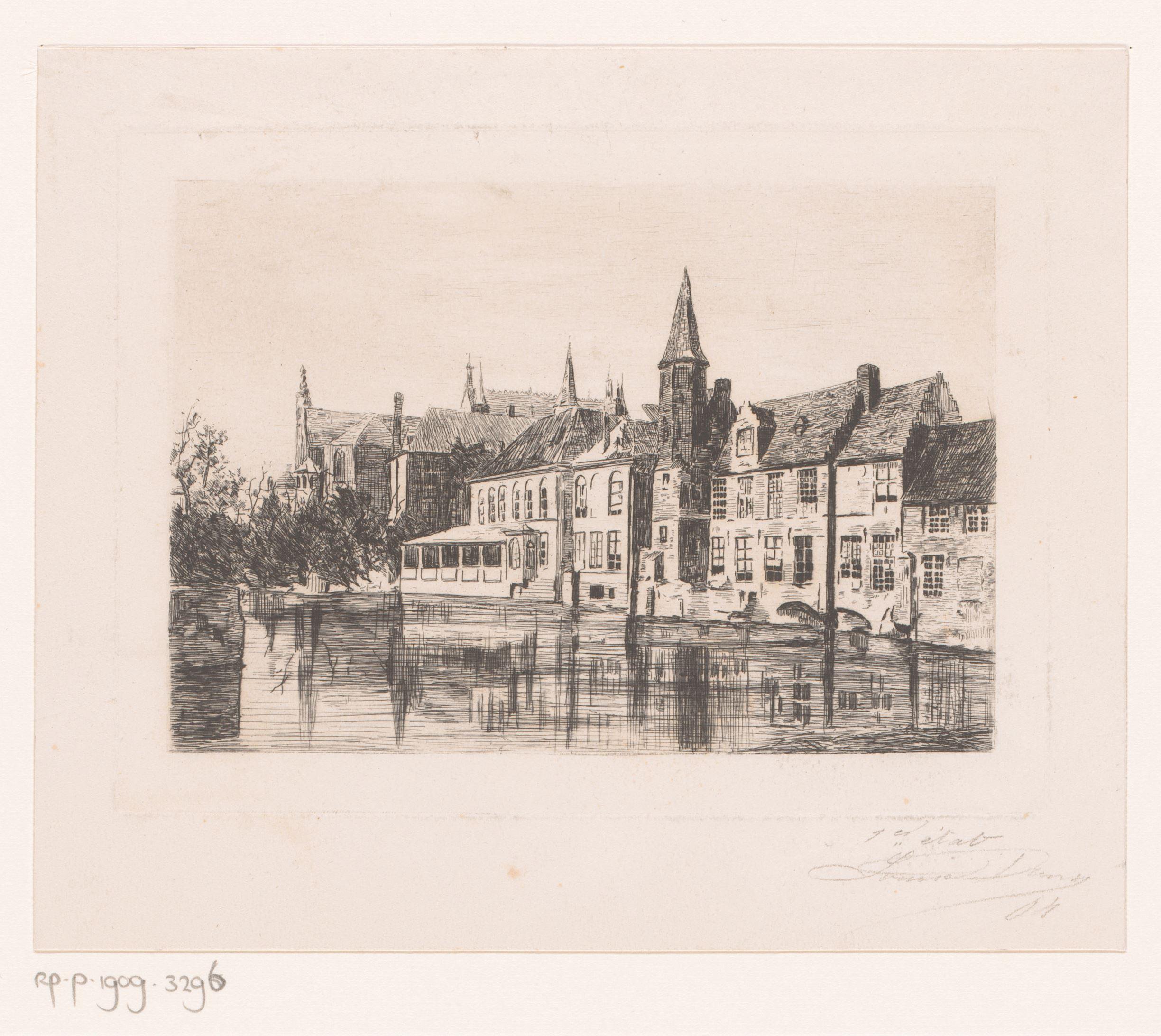 Gezicht op de Rozenhoedkaai in Brugge