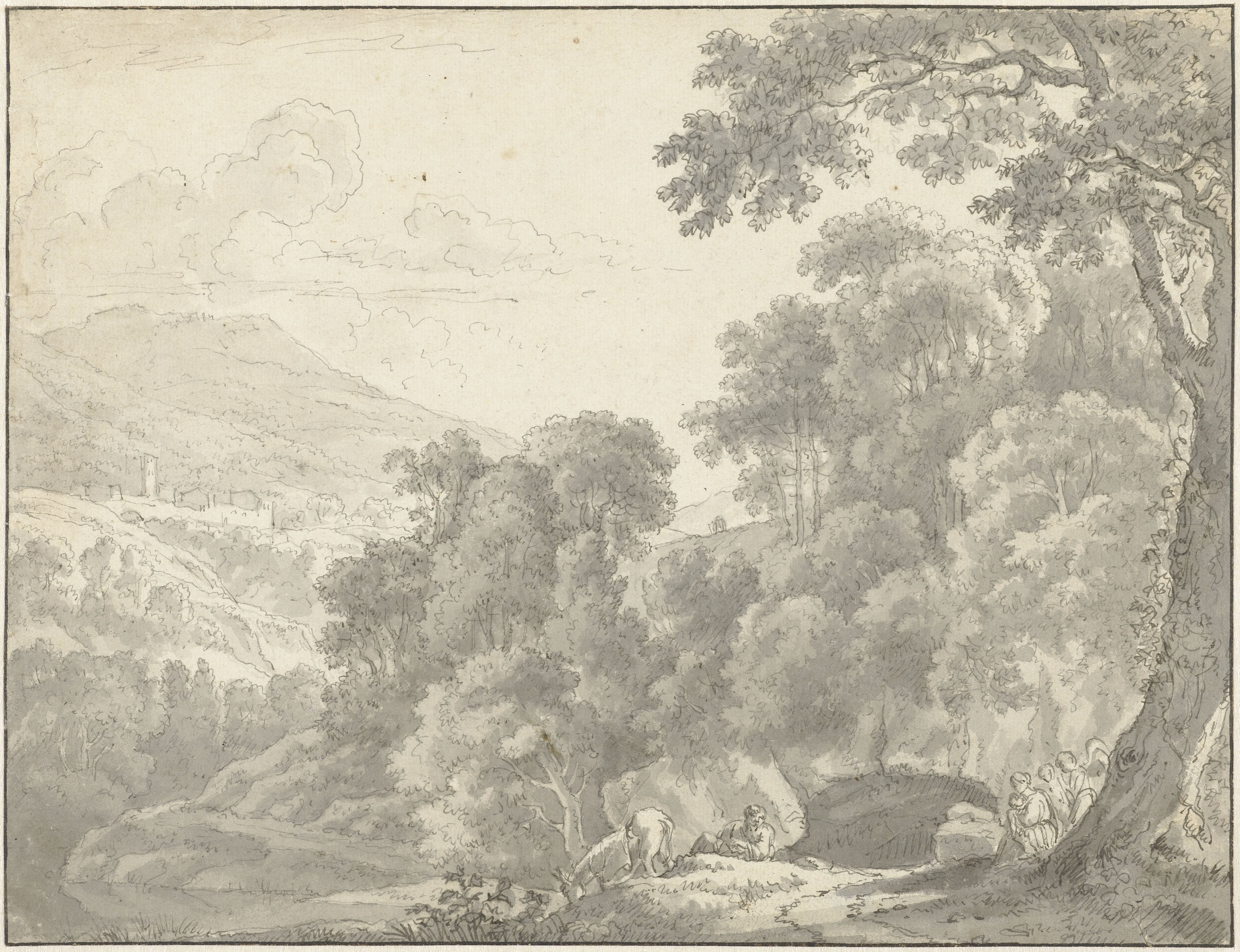 Landschap met de rust op de vlucht naar Egypte