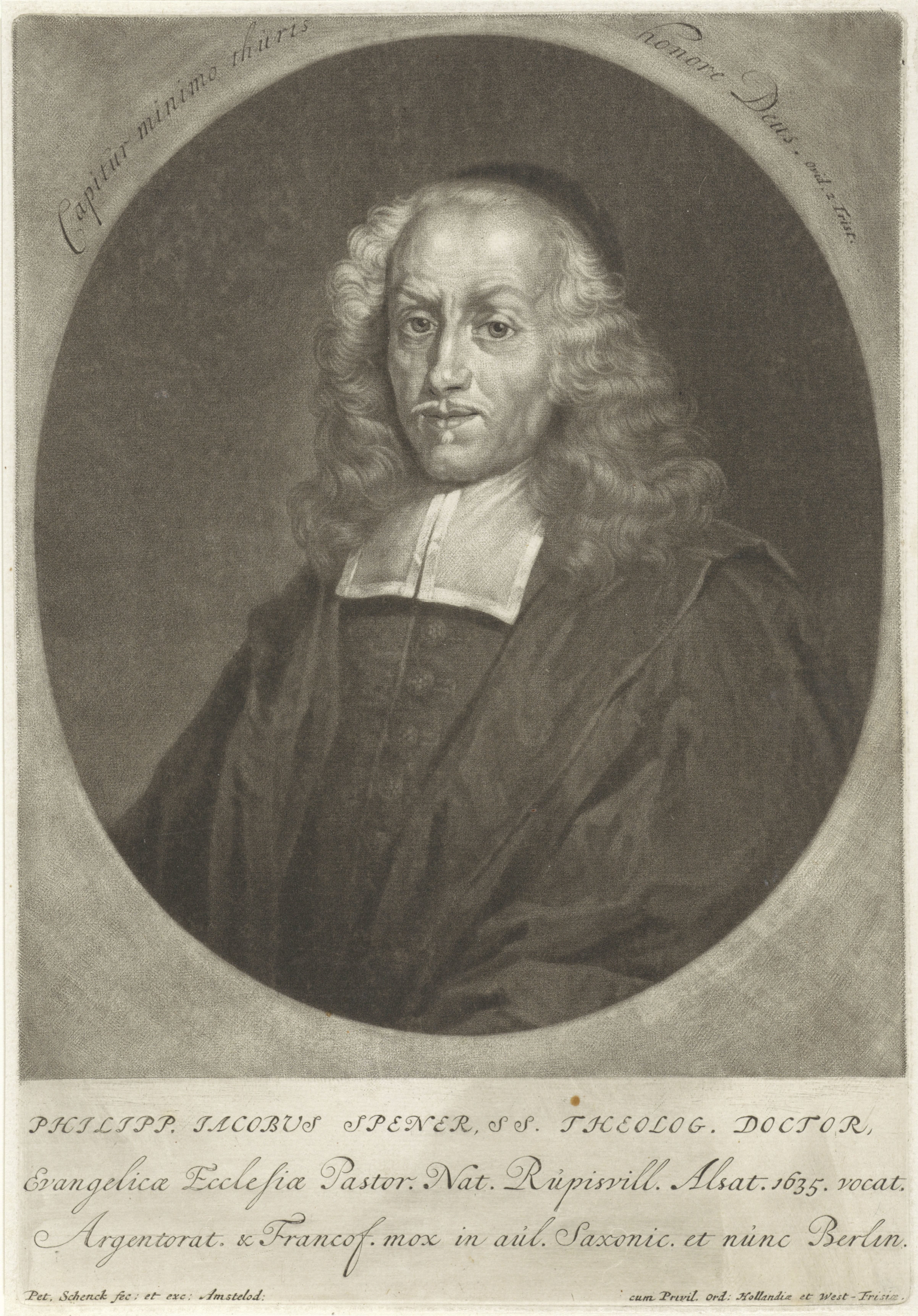 Portret van de theoloog Philipp Jacob Spener
