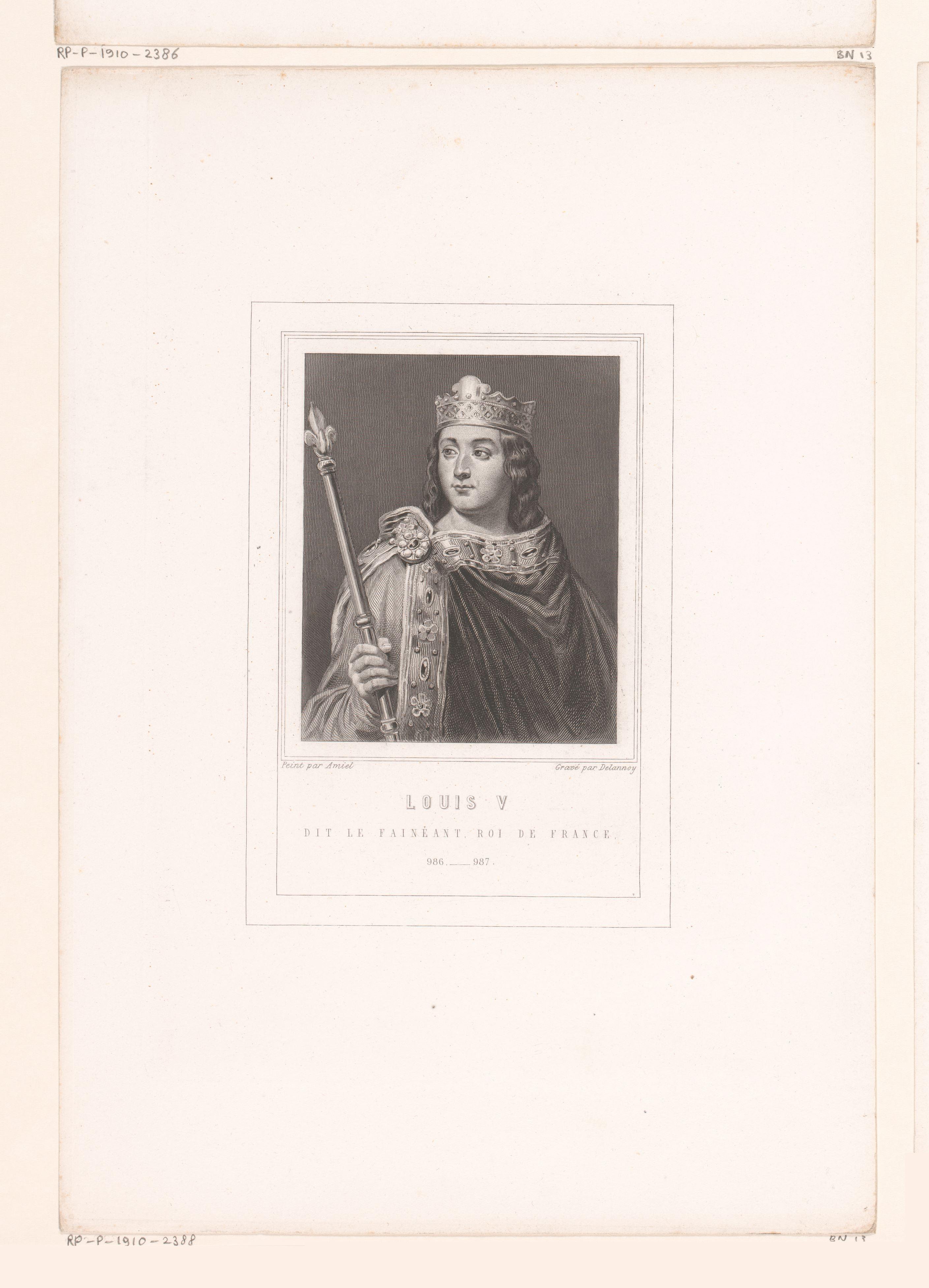 Portret van Lodewijk V, koning van West-Francië