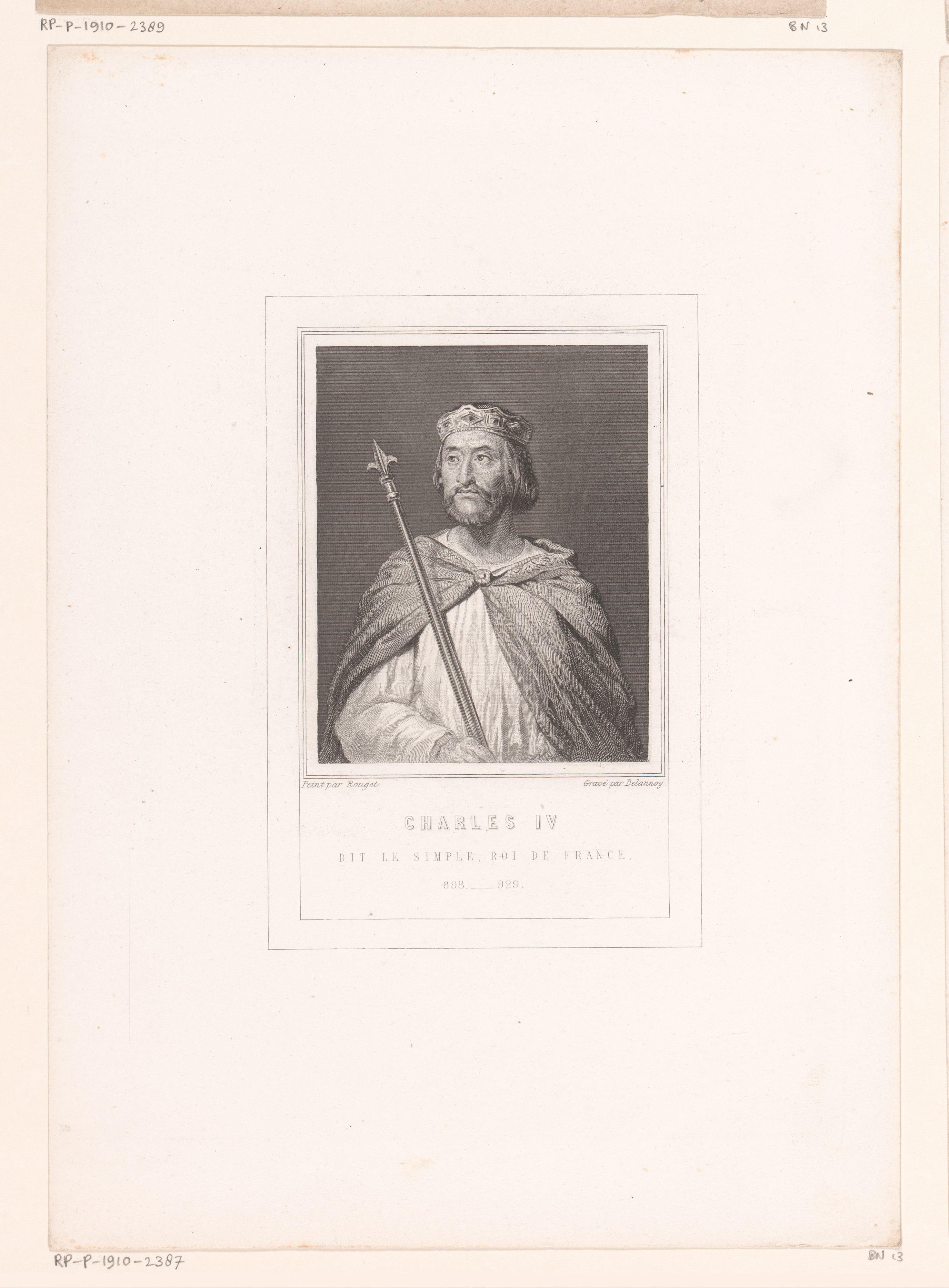 Portret van Karel III de Eenvoudige, koning van Frankrijk