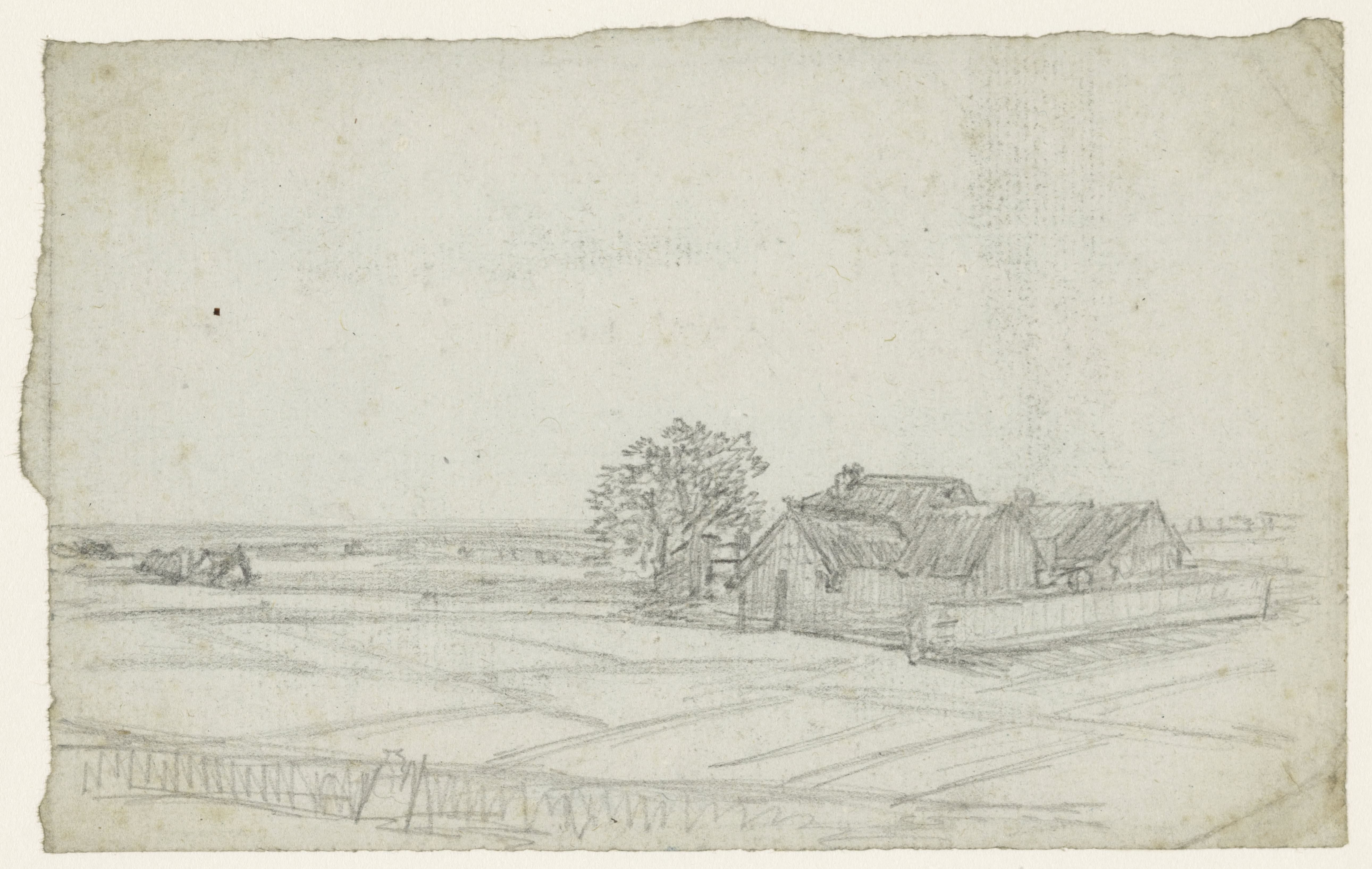 Groep van boerderijen in akkers
