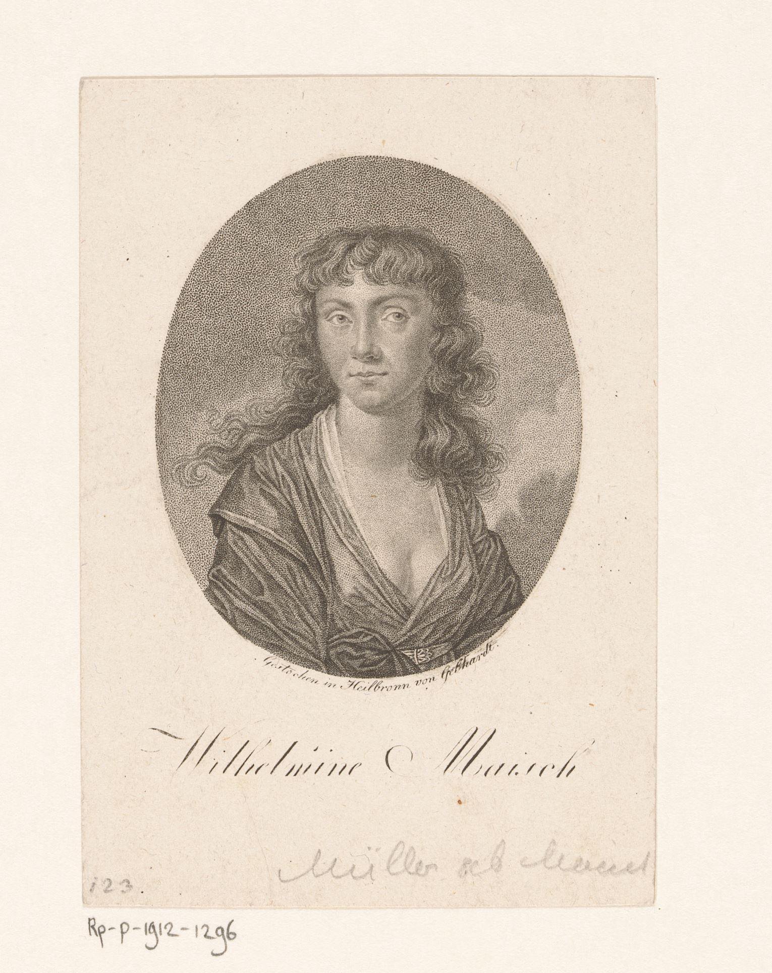 Portret van Wilhelmine Augusta Müller
