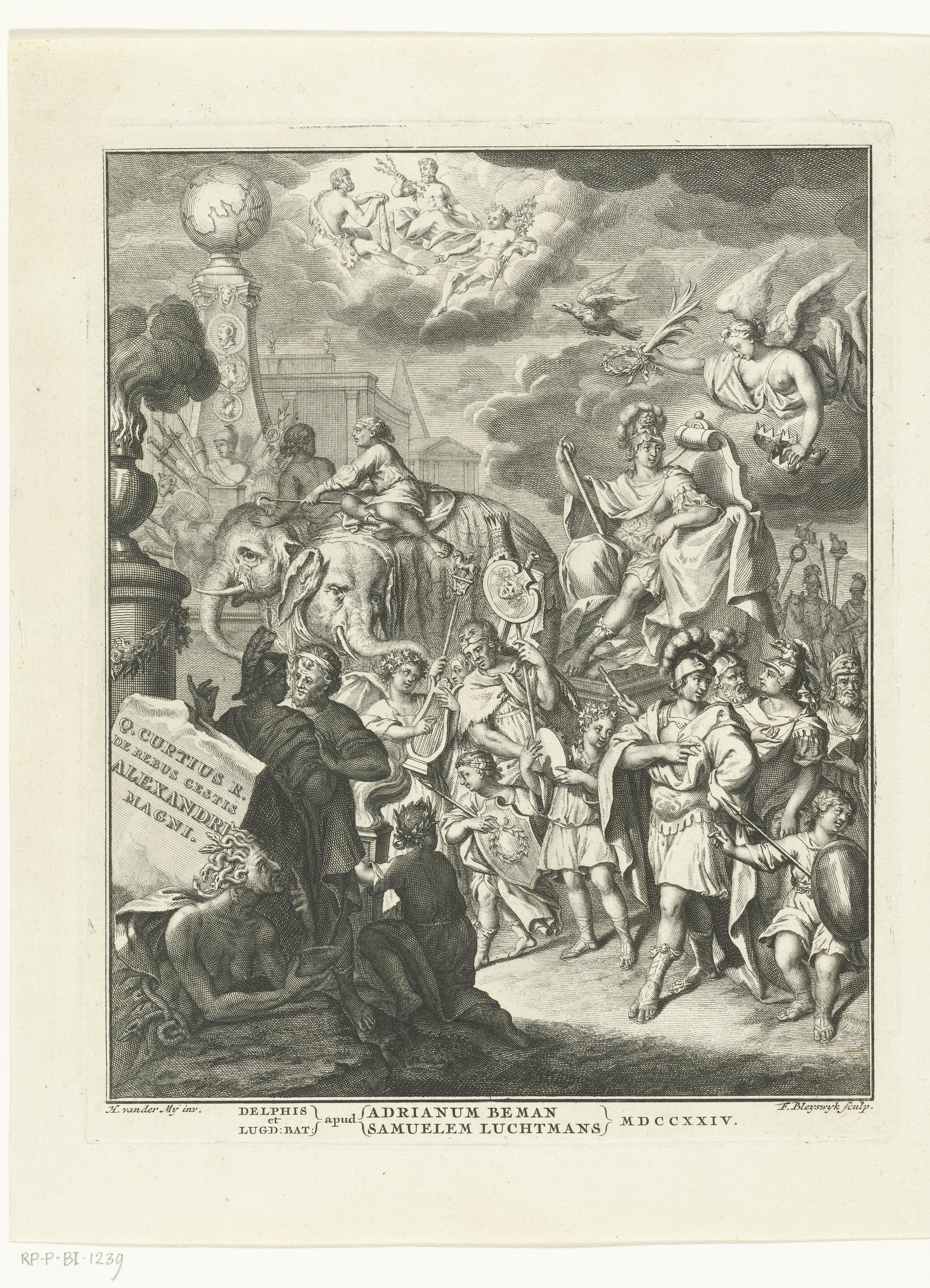 Allegorie met triomftocht van Alexander de Grote