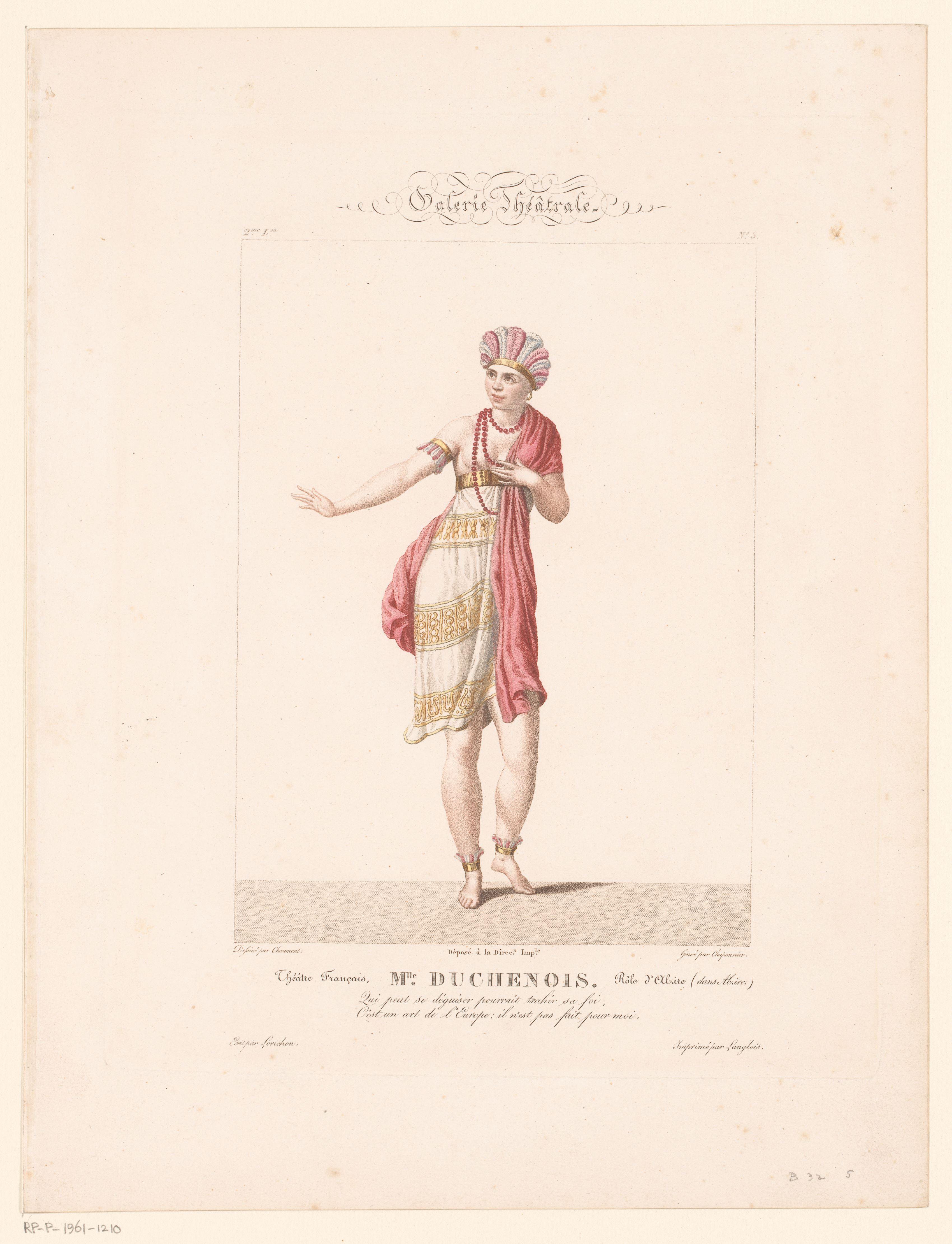 Portret van mevrouw Duchenois in de rol van Alzire