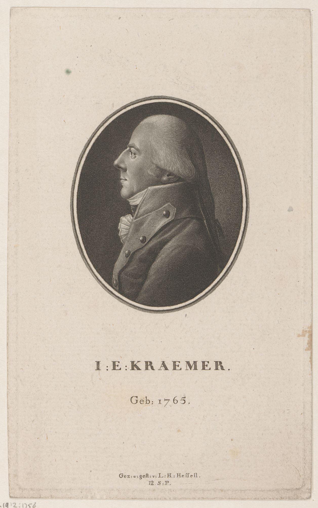 Portret van Johann Erhard Kraemer