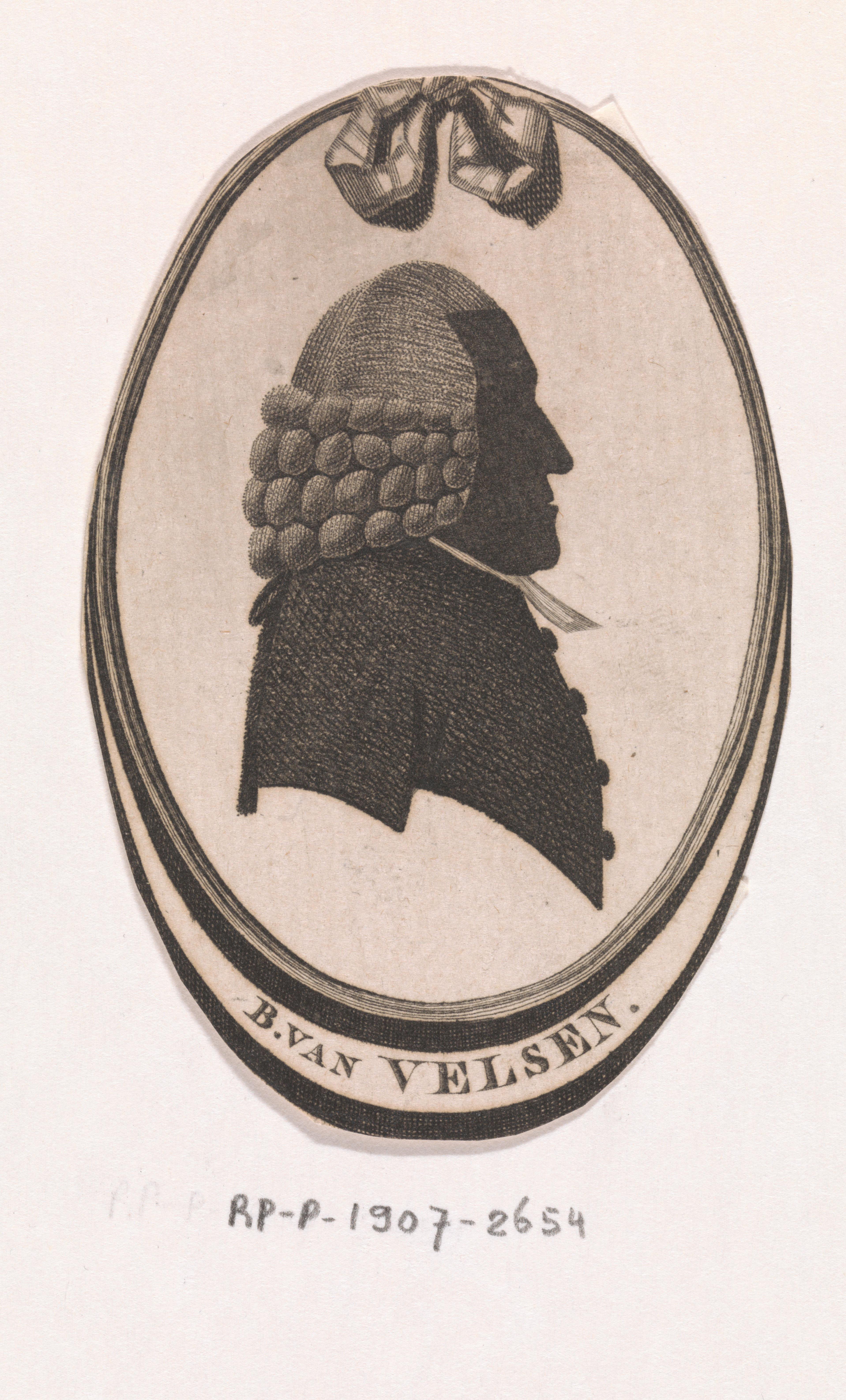 Silhouetportret van Bartholomeus van Velsen