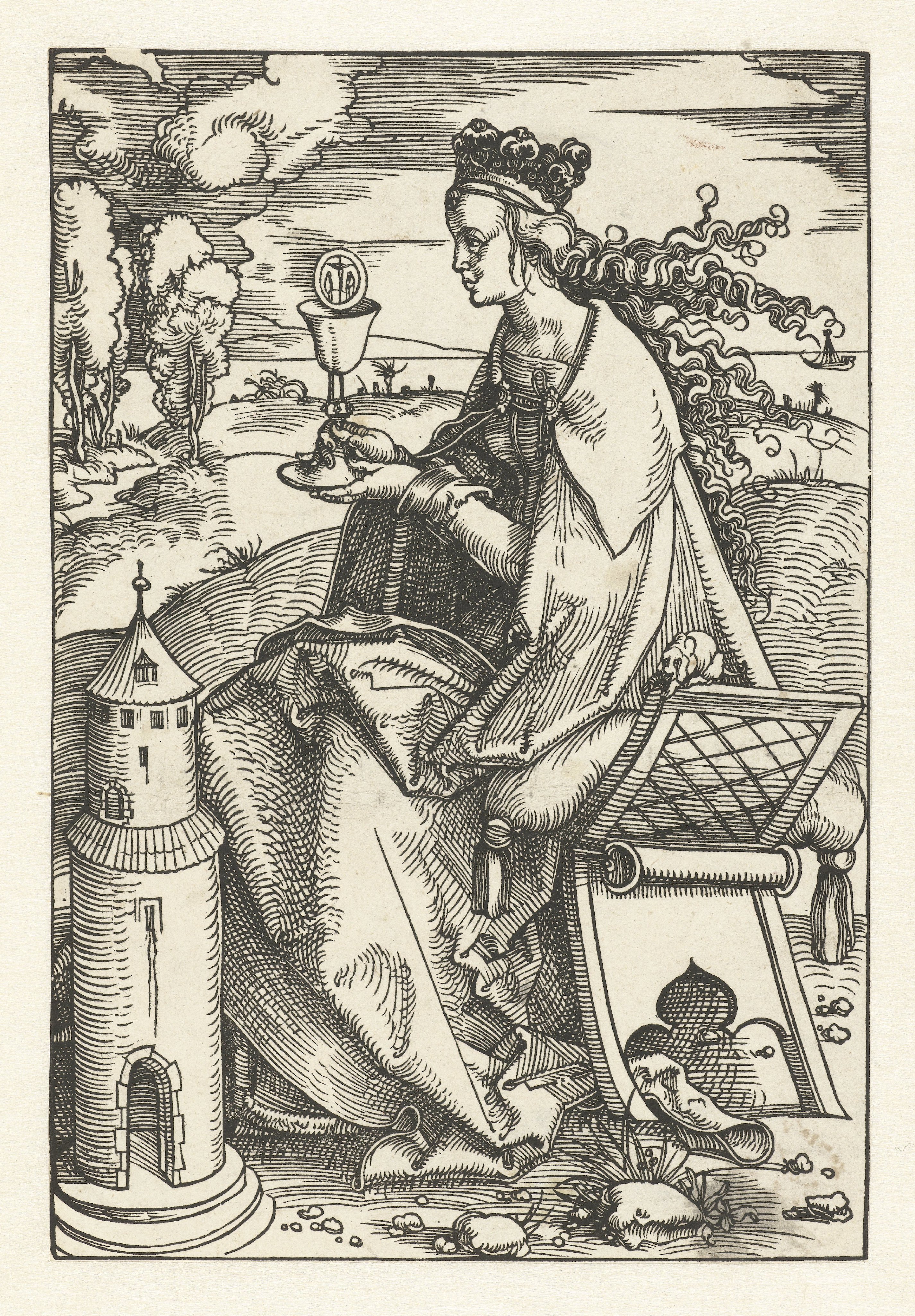 Heilige Barbara met miskelk en toren