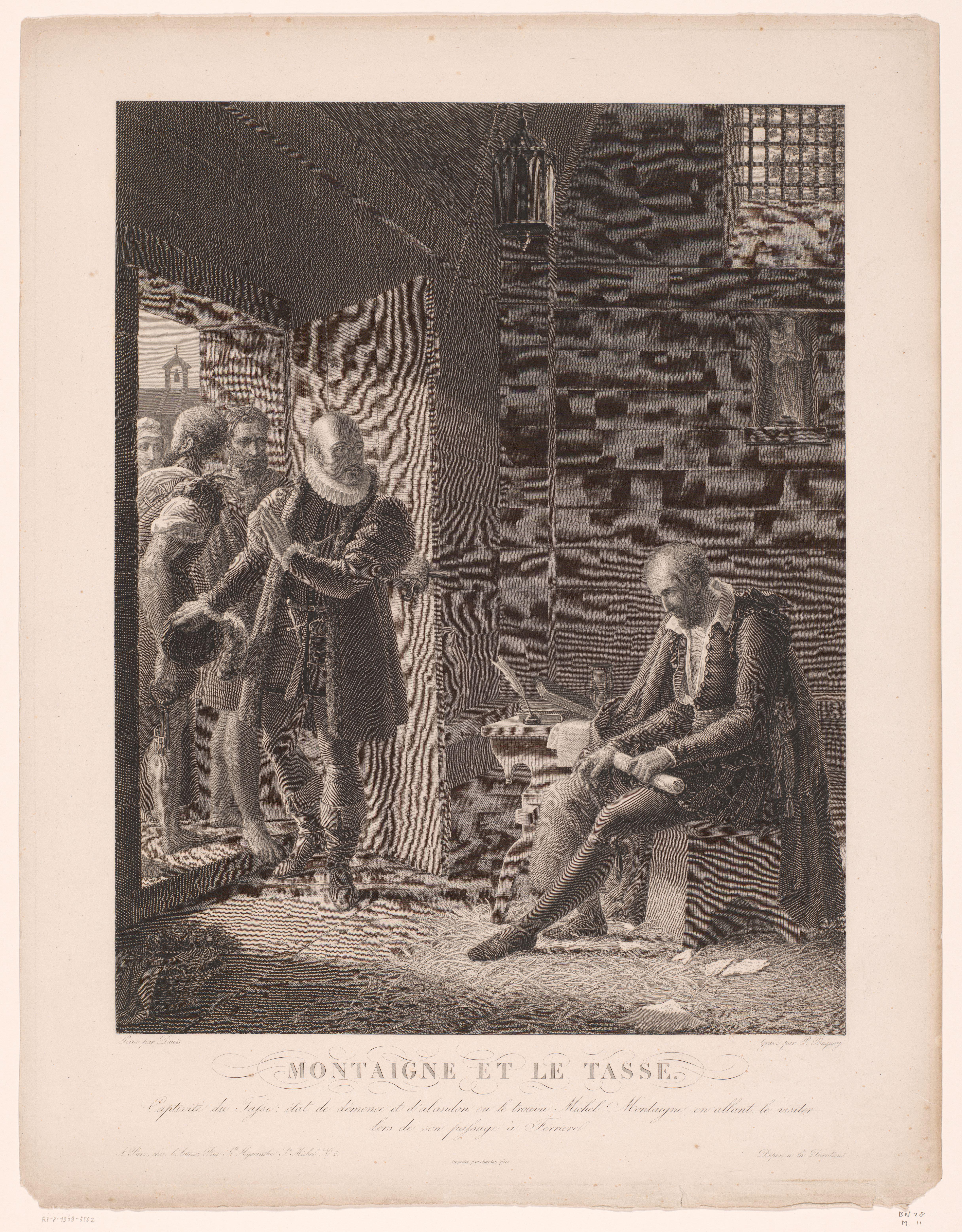 Michel Eyquem de Montaigne bezoekt Torquato Tasso in een klooster