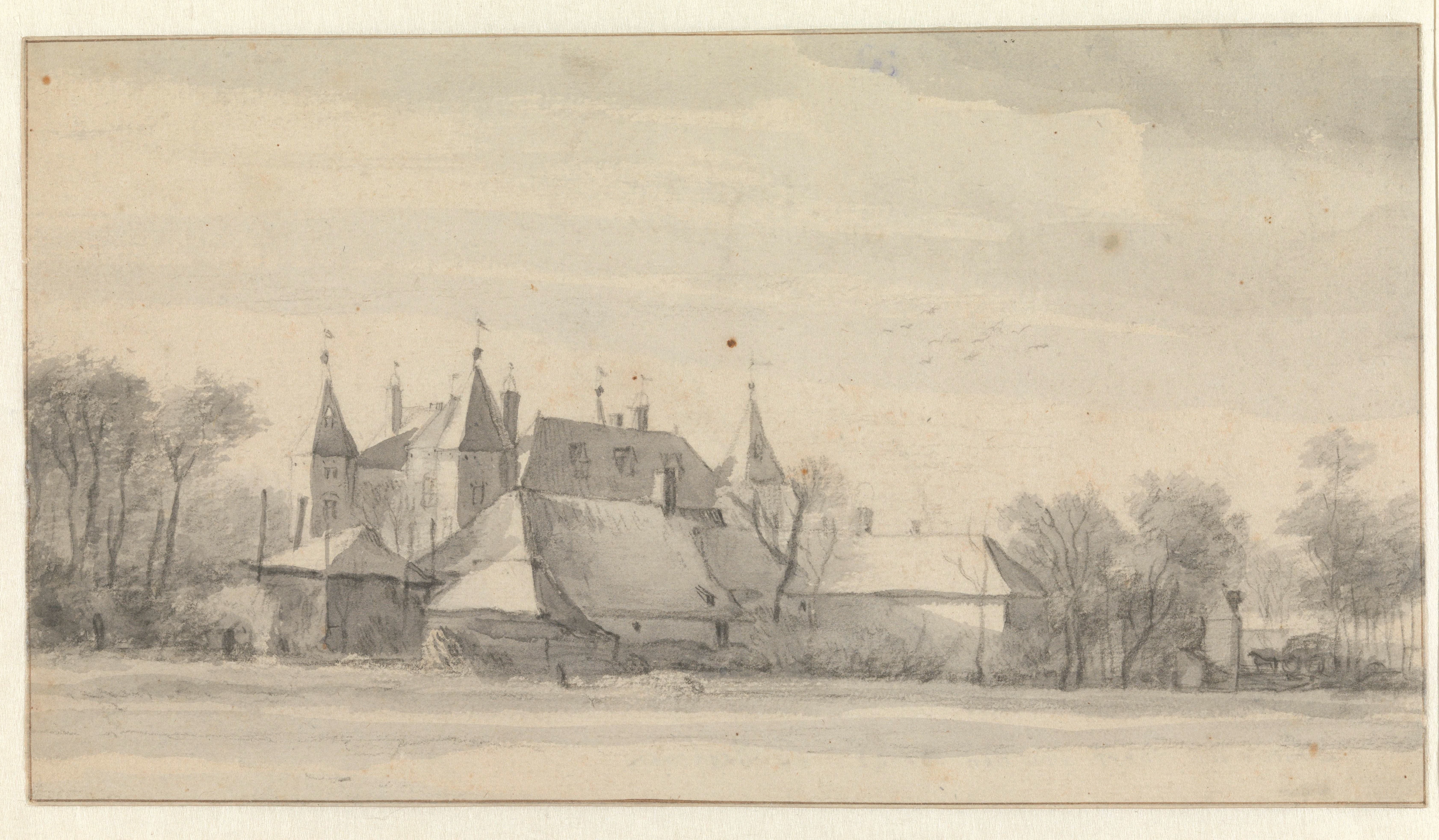 Het dorp Nederhorst en het kasteel vanuit het zuiden