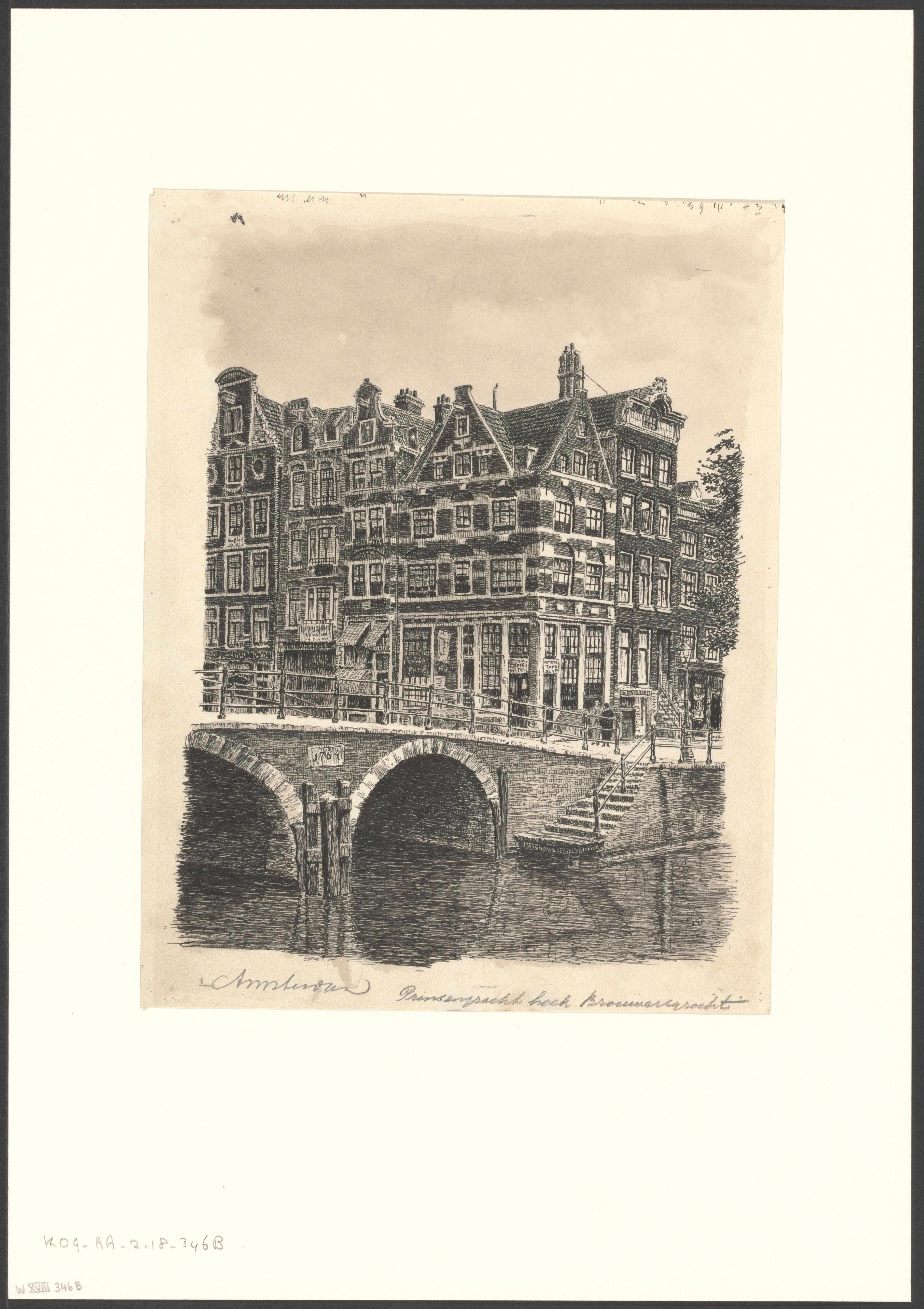 Gezicht op de Prinsengracht, hoek Brouwersgracht