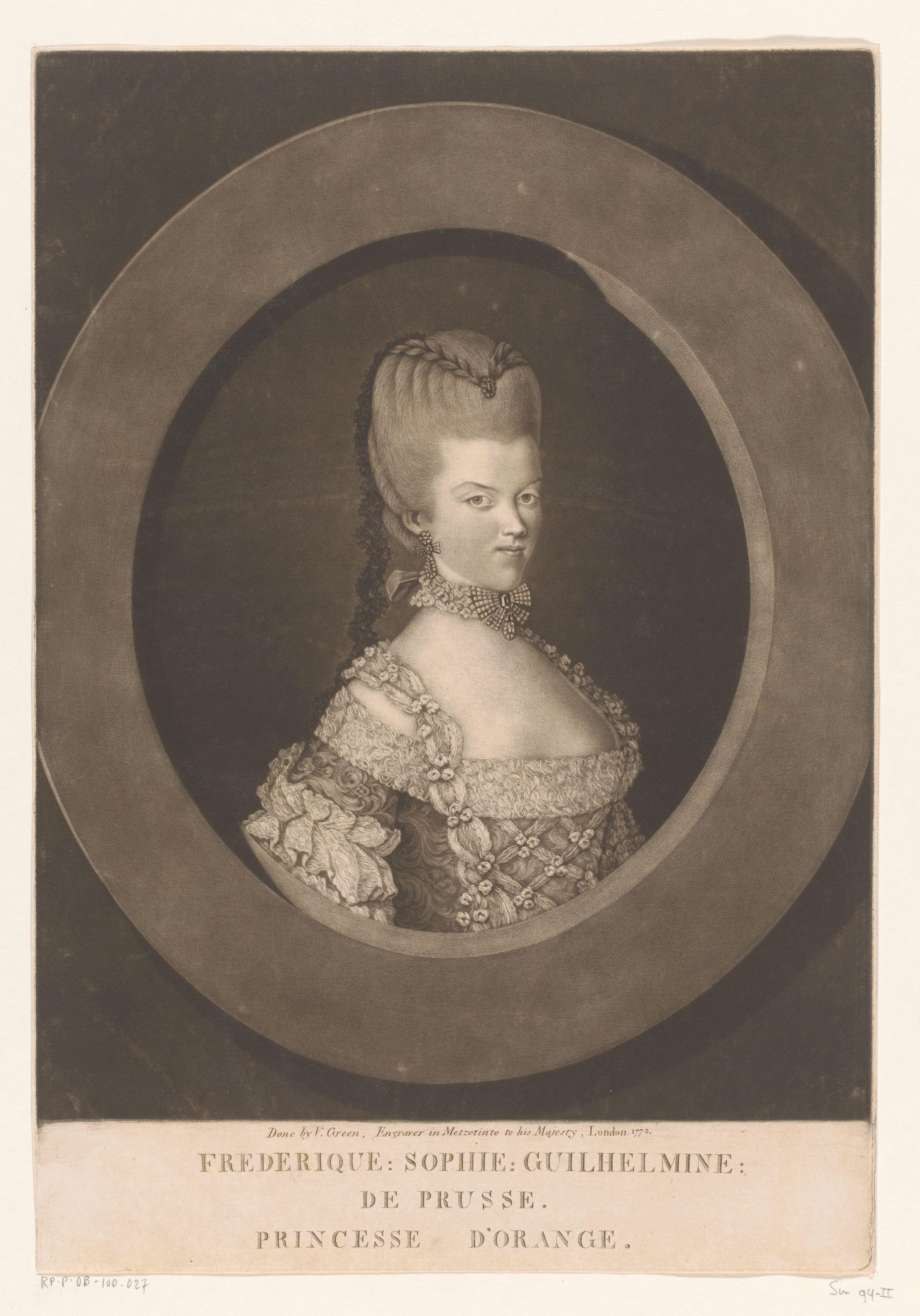 Portret van Wilhelmina van Pruisen