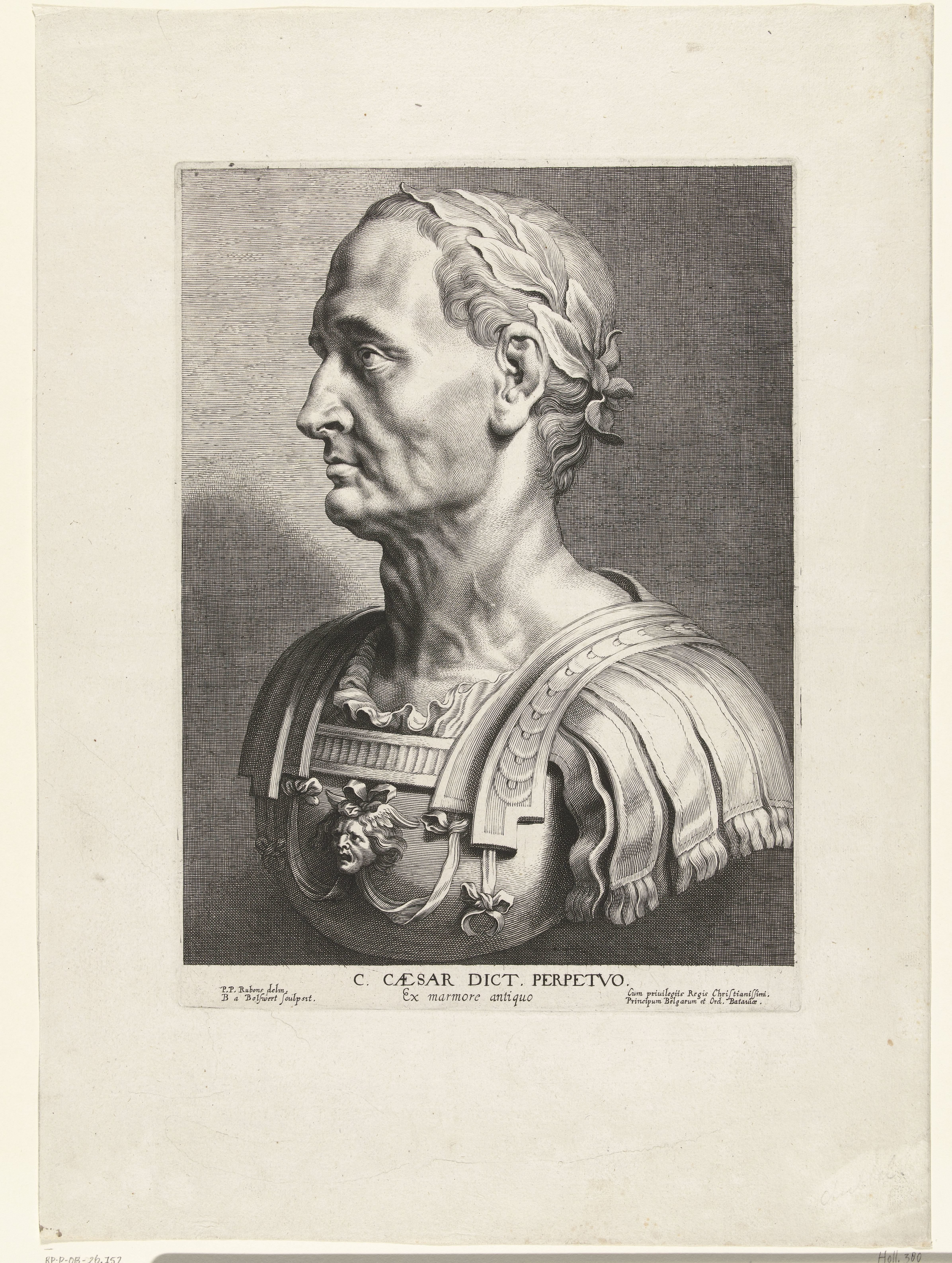 Klassieke buste in marmer van keizer Julius Caesar