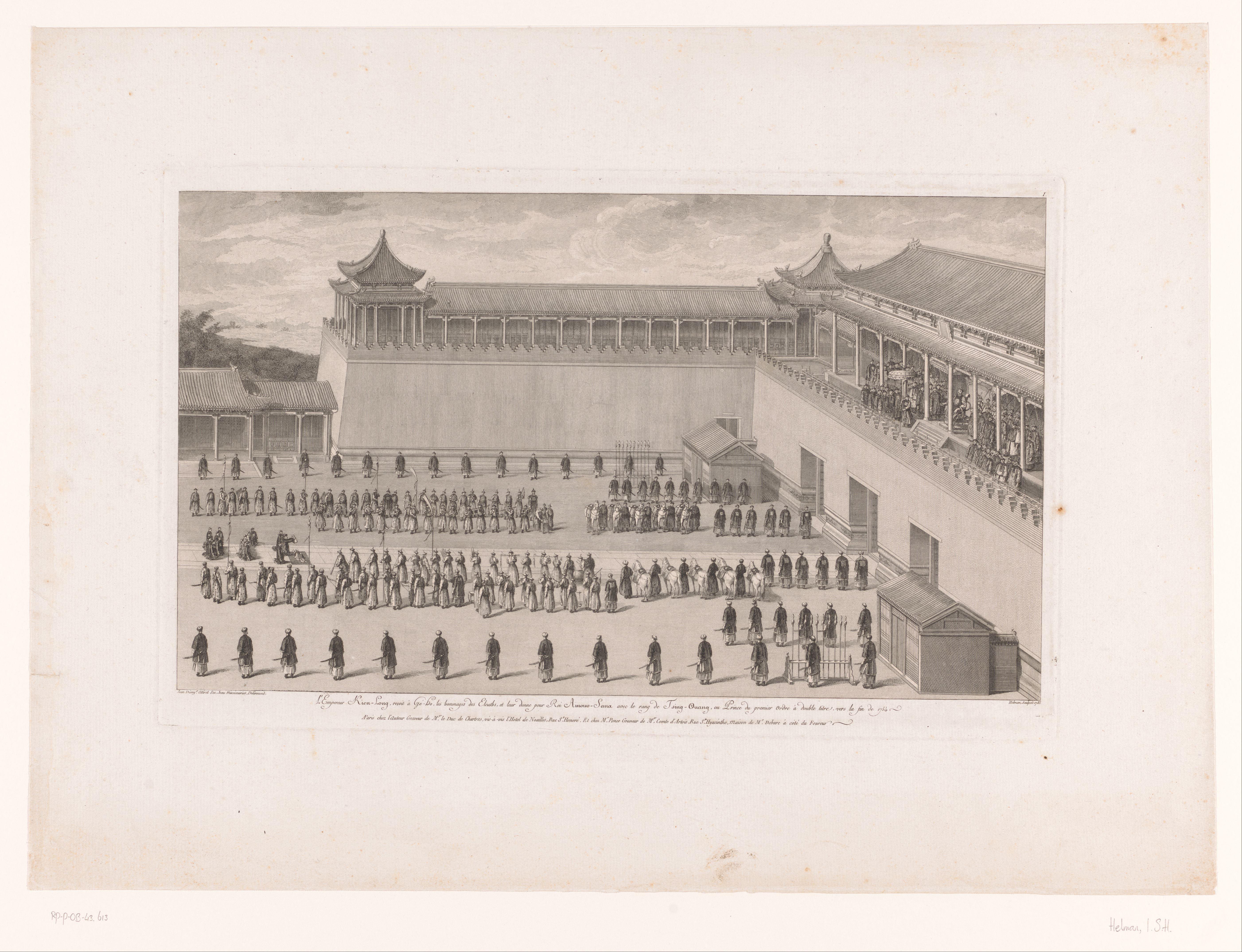 Presentatie van gevangenen aan Keizer Qianlong