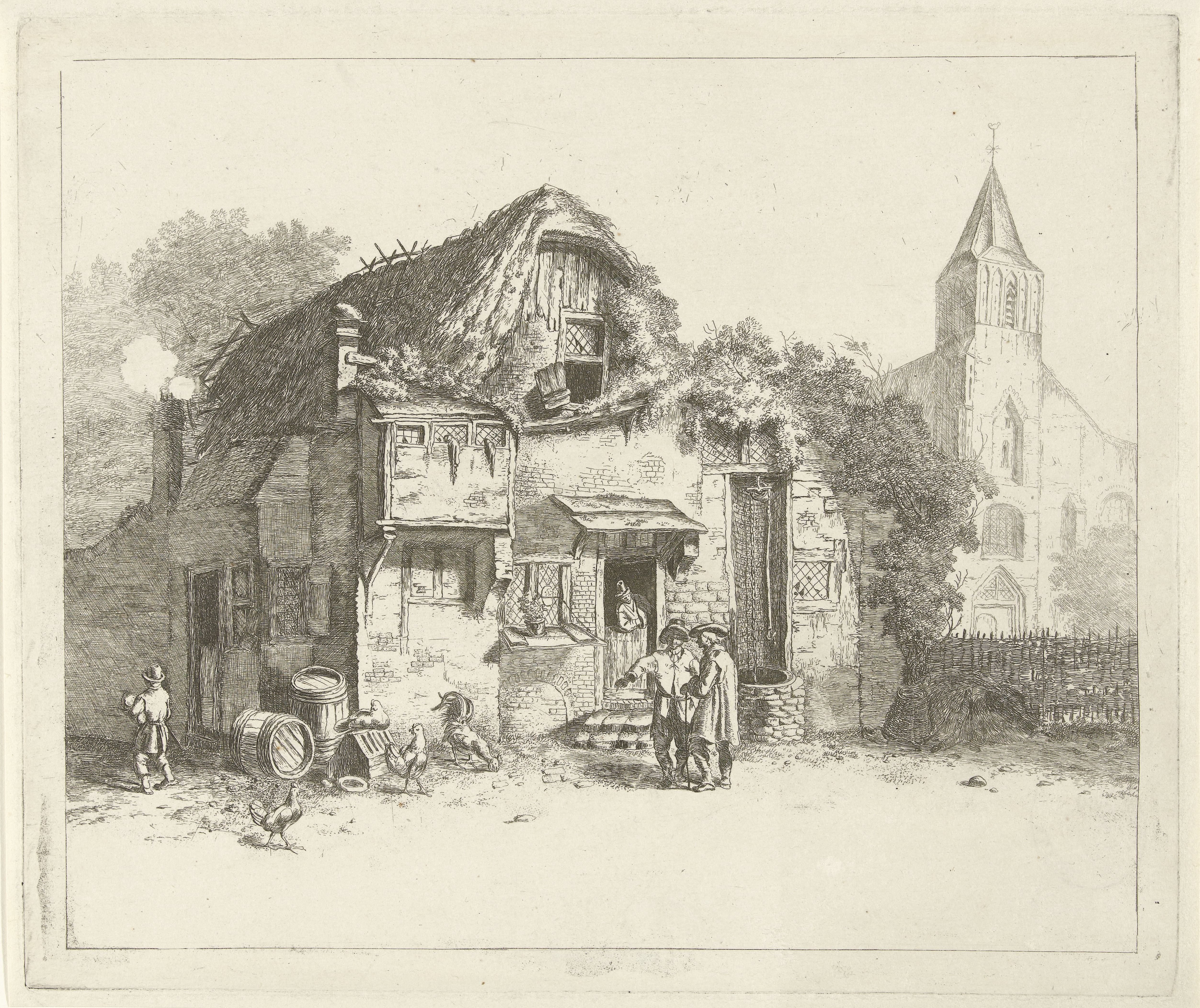 Boerderij bij een kerk