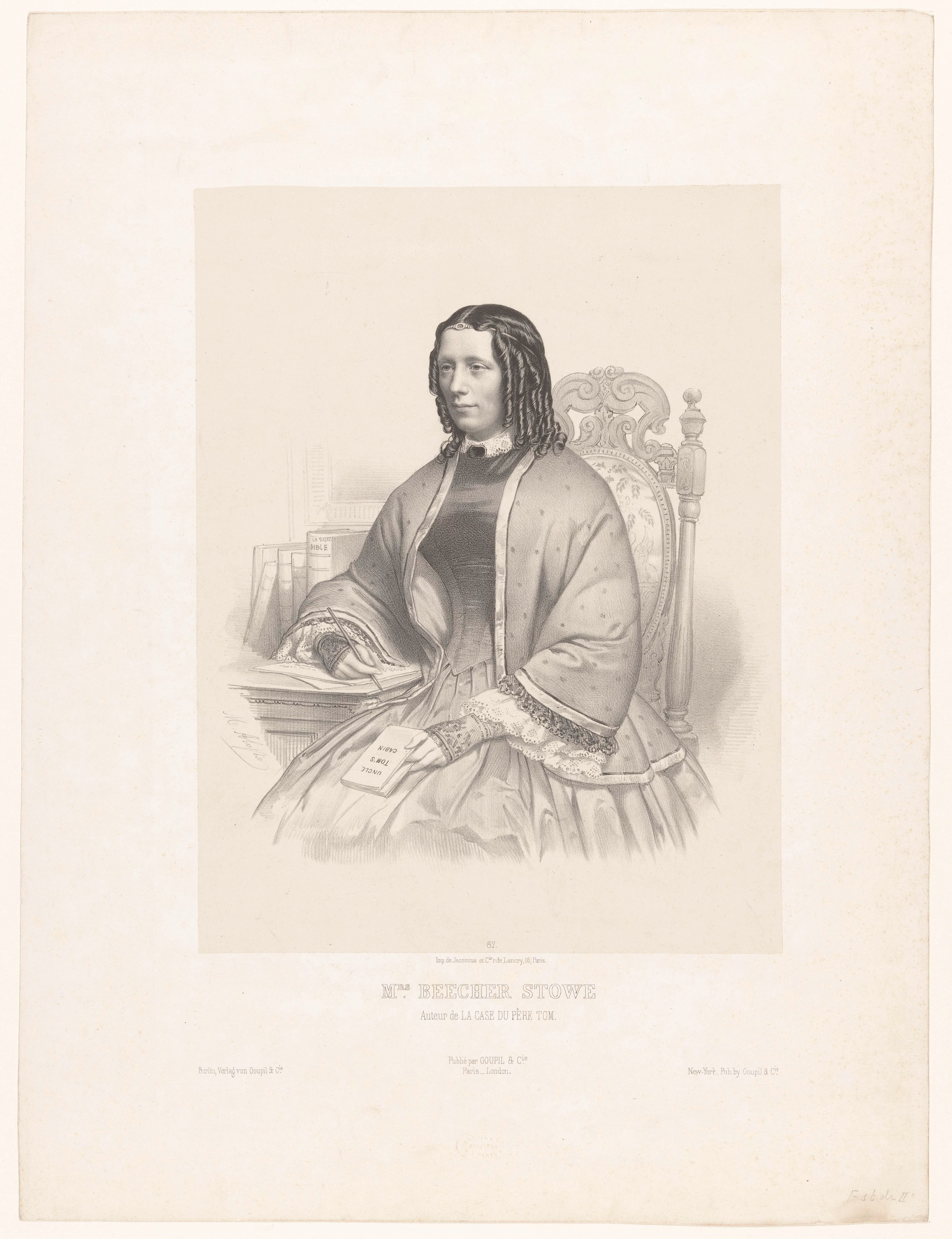 Portret van de schrijfster Harriet Beecher Stowe