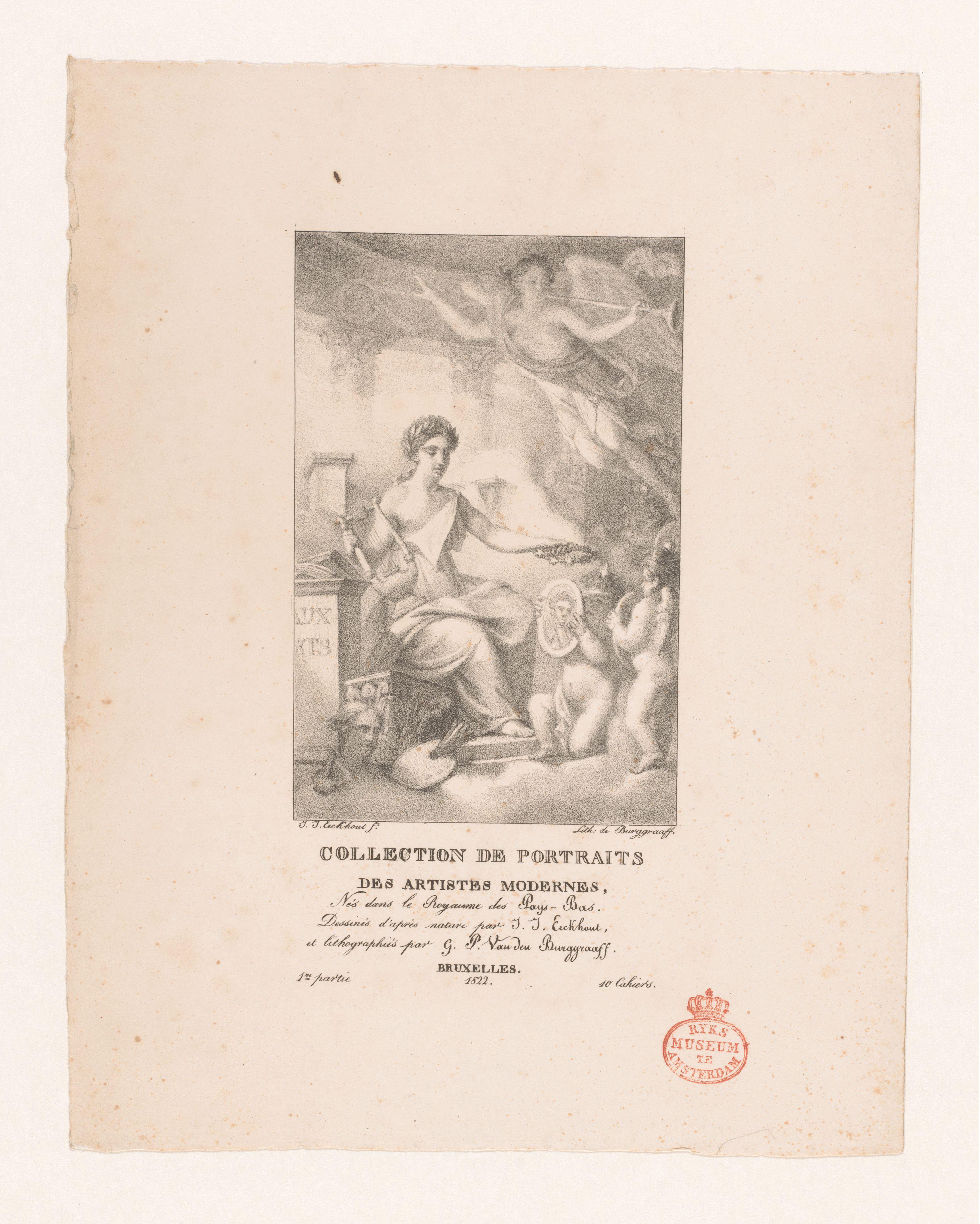 Titelprent met allegorie op de kunst