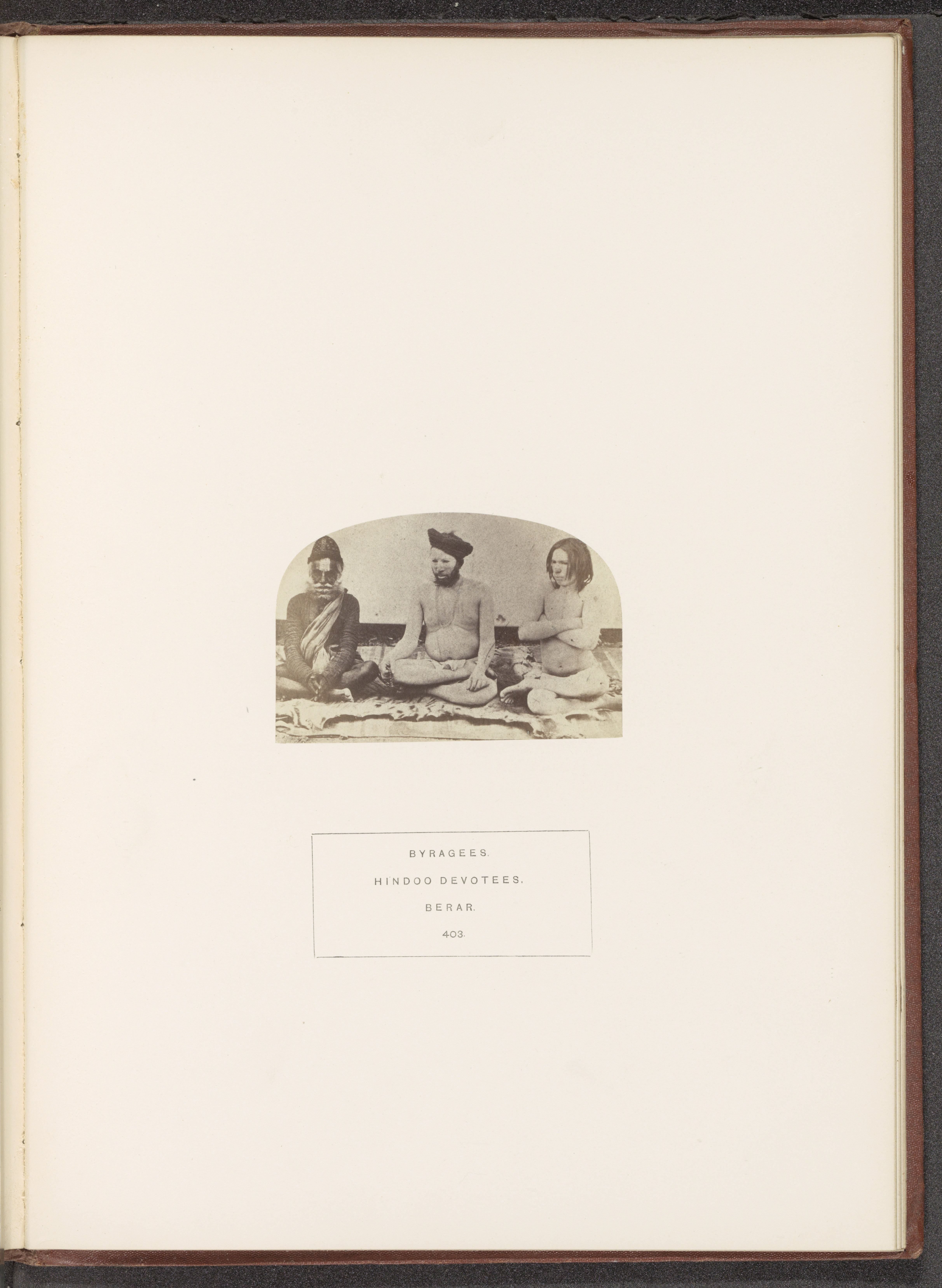 Portrait of three unknown men from the Bairagi community of the former Berar in central India