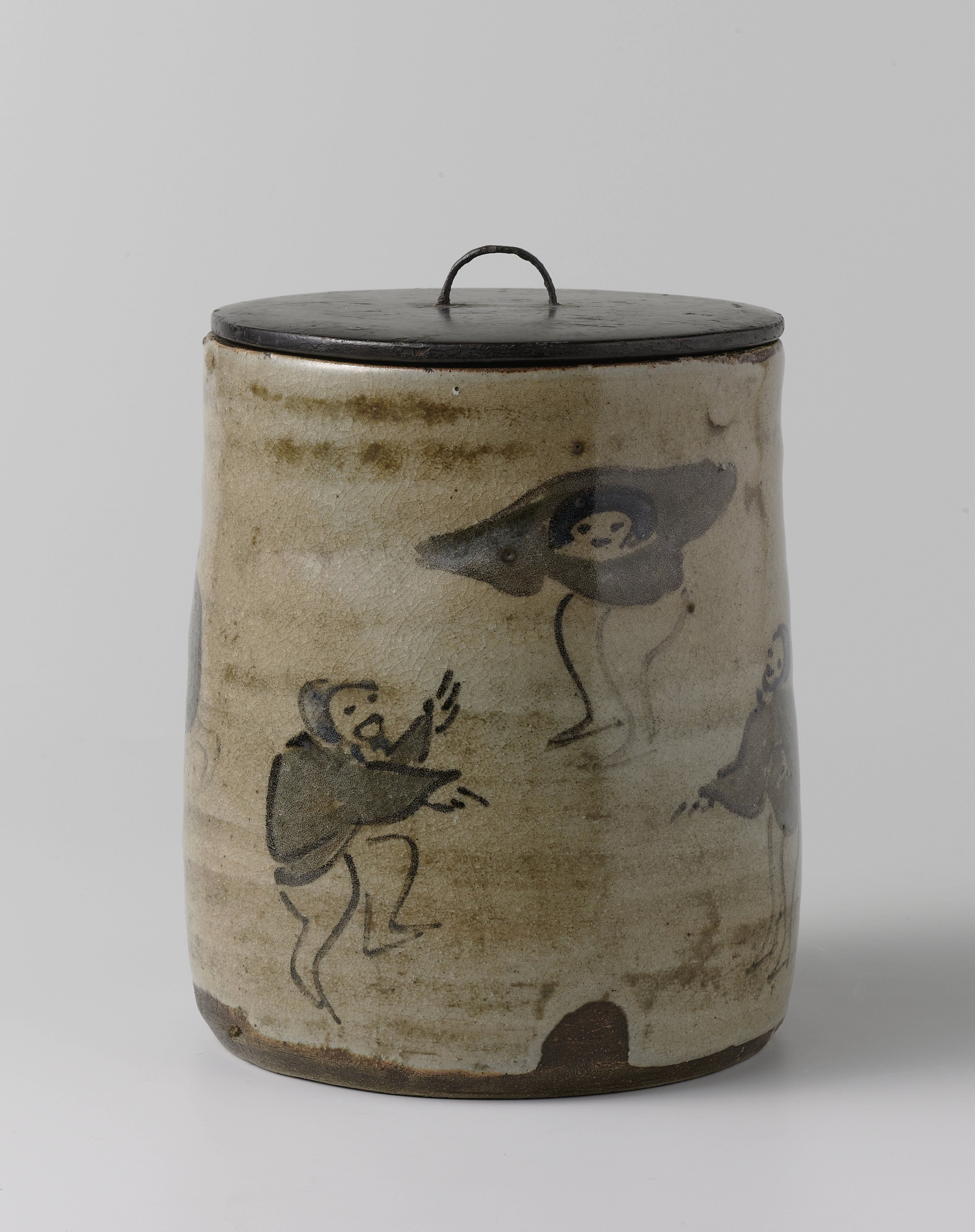 Water jar with five dancing figures and inscriptions