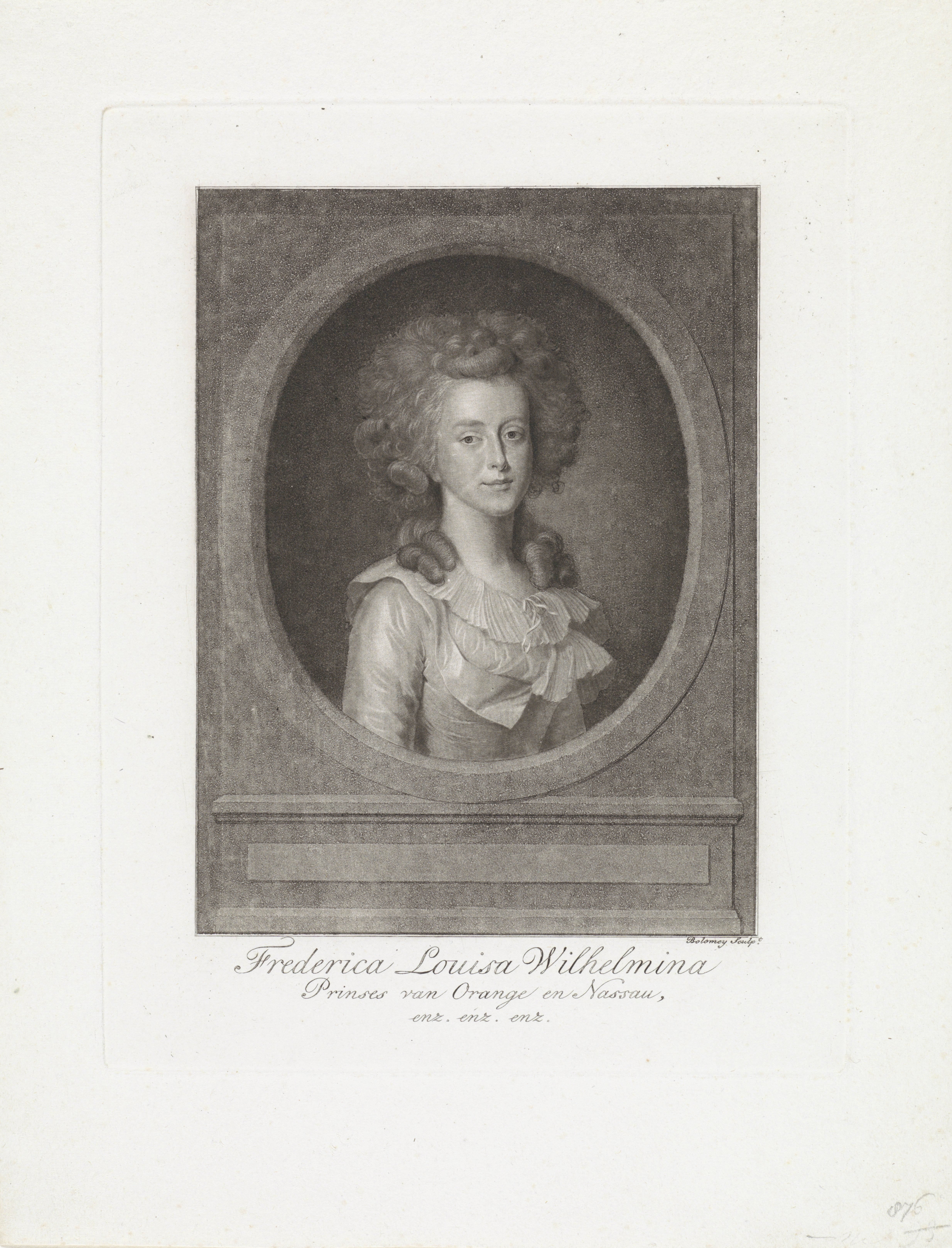 Portret van Frederica Louisa Wilhelmina, prinses van Oranje-Nassau