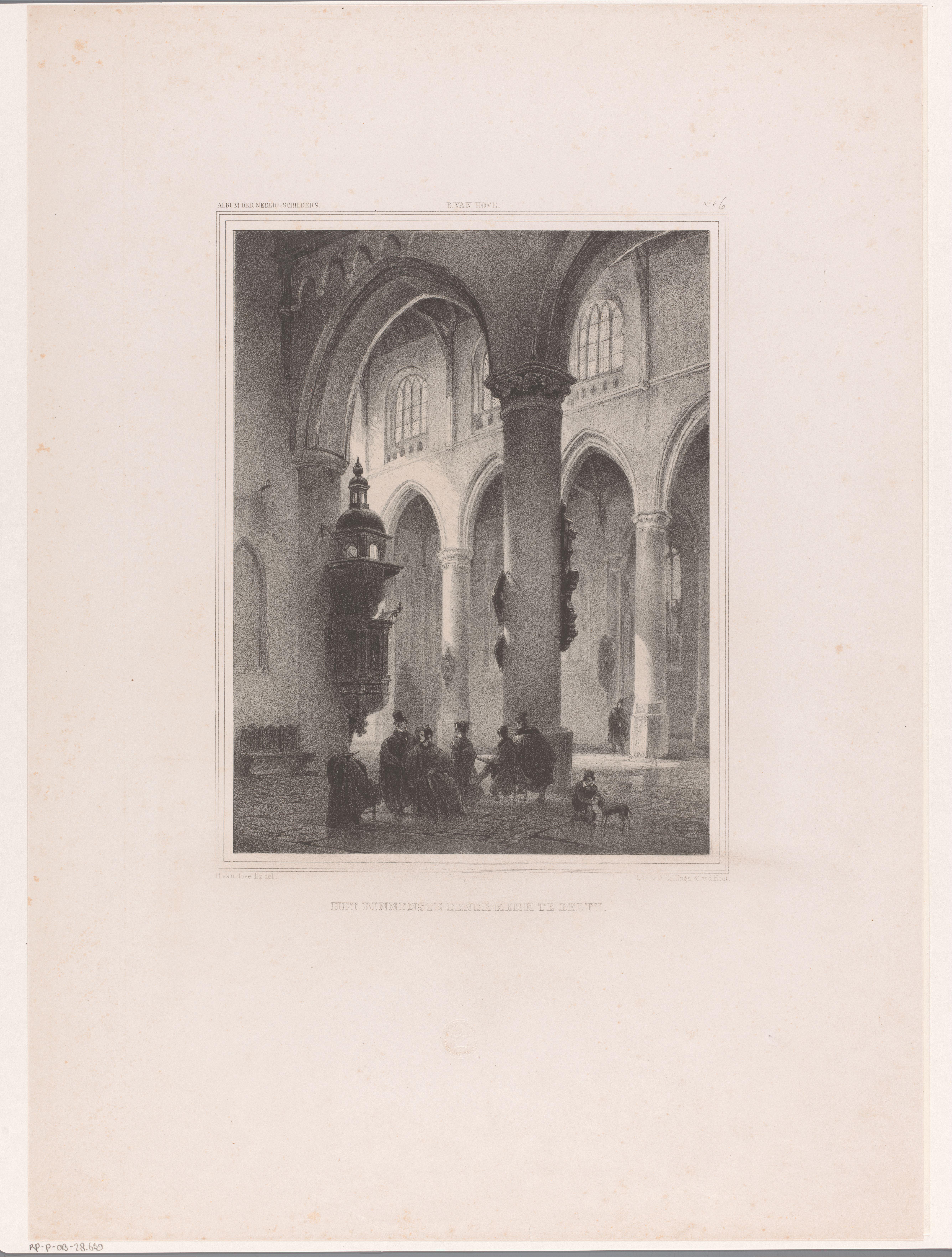 Interieur van een kerk te Delft